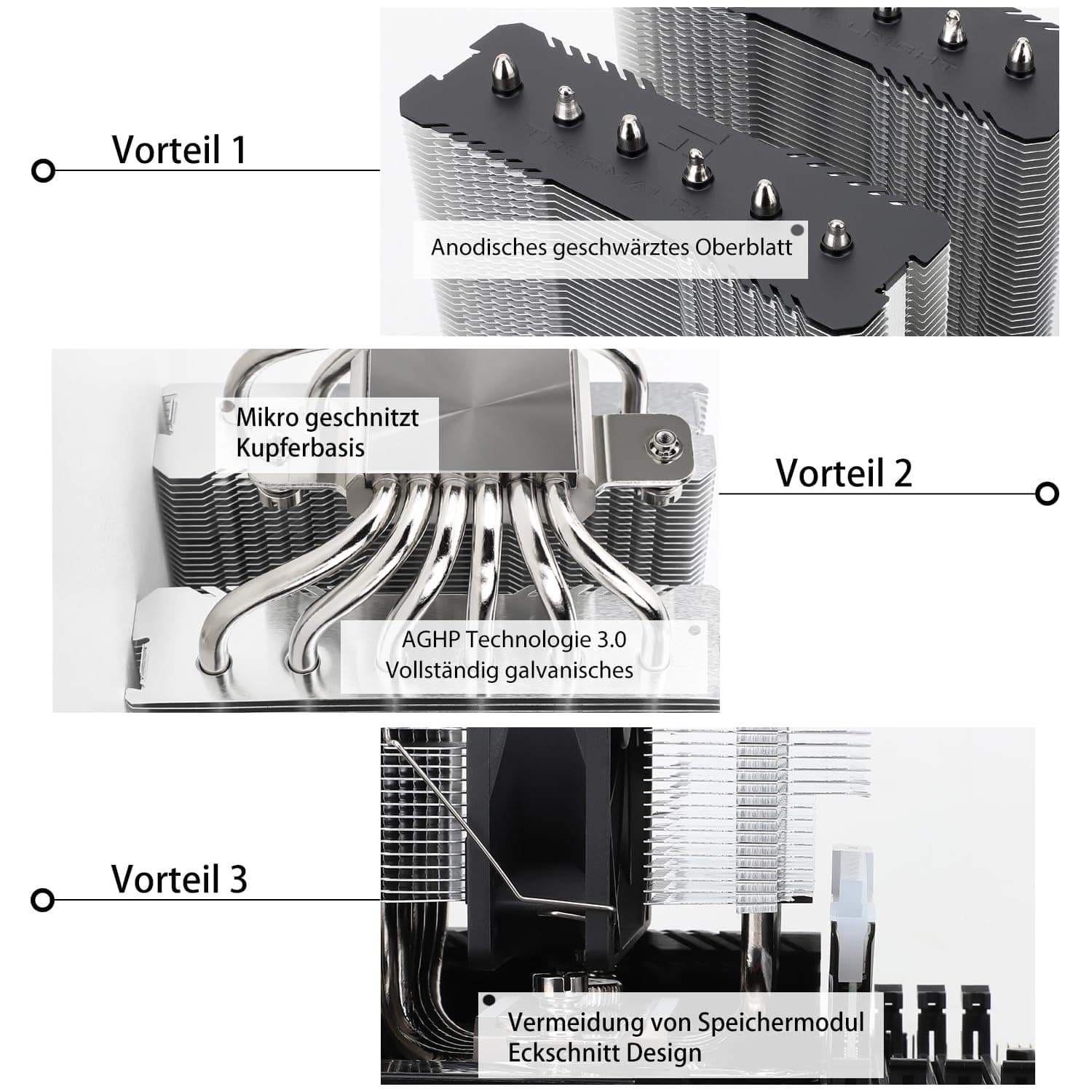 TR-Thermalright Peerless Assassin 120 SE CPU-Kühler, Hochleistungs-Twin-Tower-CPU-Luftkühler,geräuscharm 25,6dBA,155mm Höhe,6x6mm Heatpipes-Kühler,für Intel LGA 1700/1851/1150/1151/1200, AM4/AM5 Bild 5
