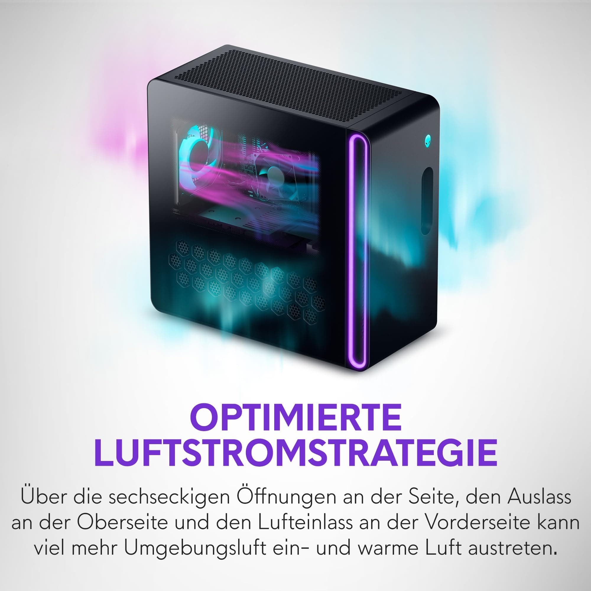 Alienware Aurora Gaming Desktop ACT1250 – Intel Core Ultra 7 265F, Nvidia GeForce RTX 5060 Ti, 16GB DDR5, 1TB SSD, Luftkühlung, Windows 11 Home, USB-C, Klare Seitenwand, 500W PSU – Basalt Black Intel Core Ultra 7 265F 16 GB 1 TB NVIDIA RTX 5060Ti Bild 8