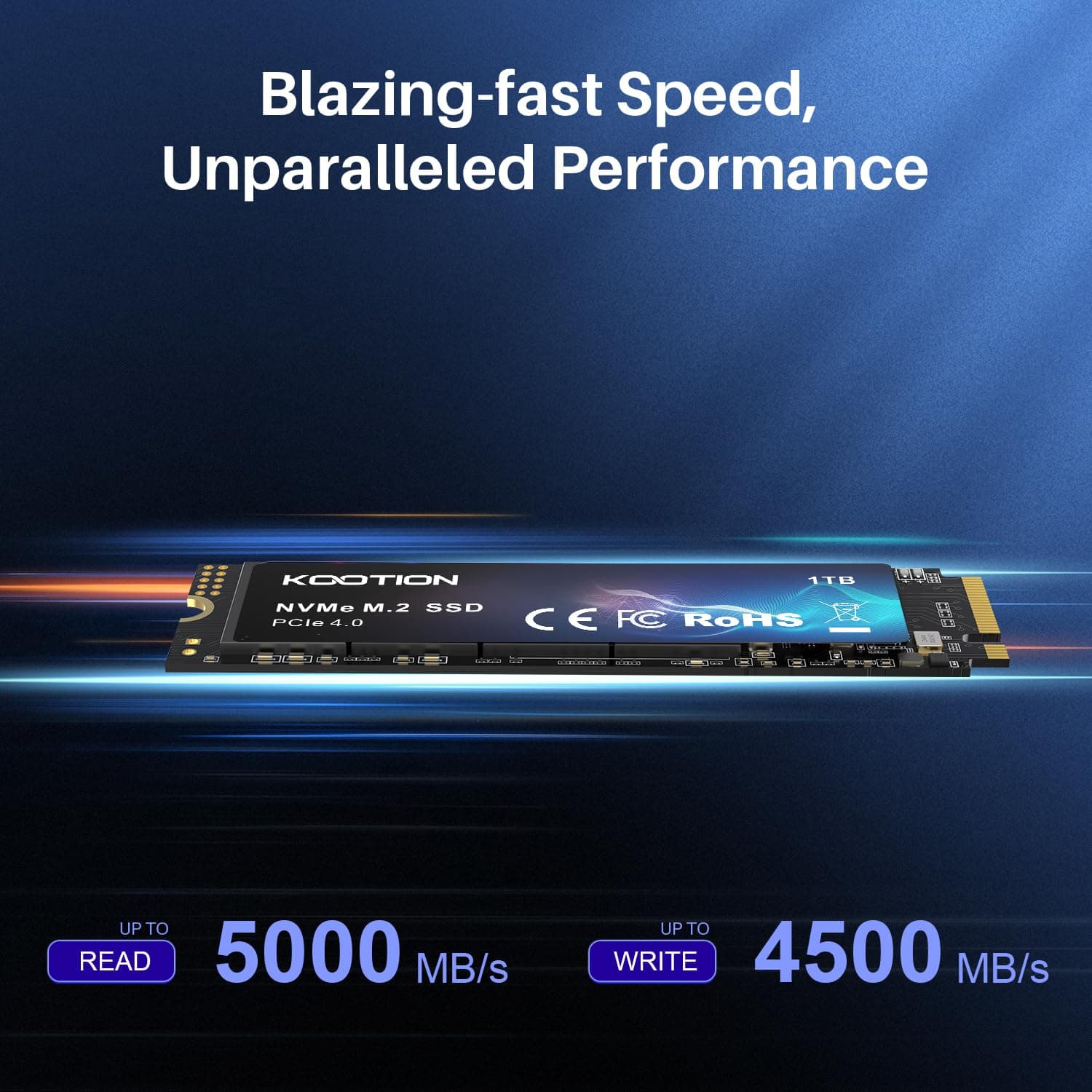 KOOTION SSD 512GB Nvme SSD PCIe 4.0 Interne Festplatte 5200MB/s Lesen, 4500MB/s Schreiben, 512 GB SSD 3D NAND Flash Interne Solid-State-Laufwerk für PS5, Programme, Gaming und Videoschnitt 512 GB X16 Bild 3