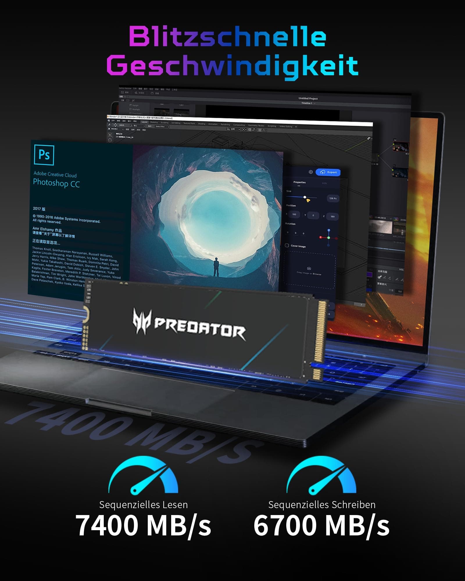 acer Predator GM7000 1TB SSD M.2 NVMe PCIe 4.0x4 Bild 3