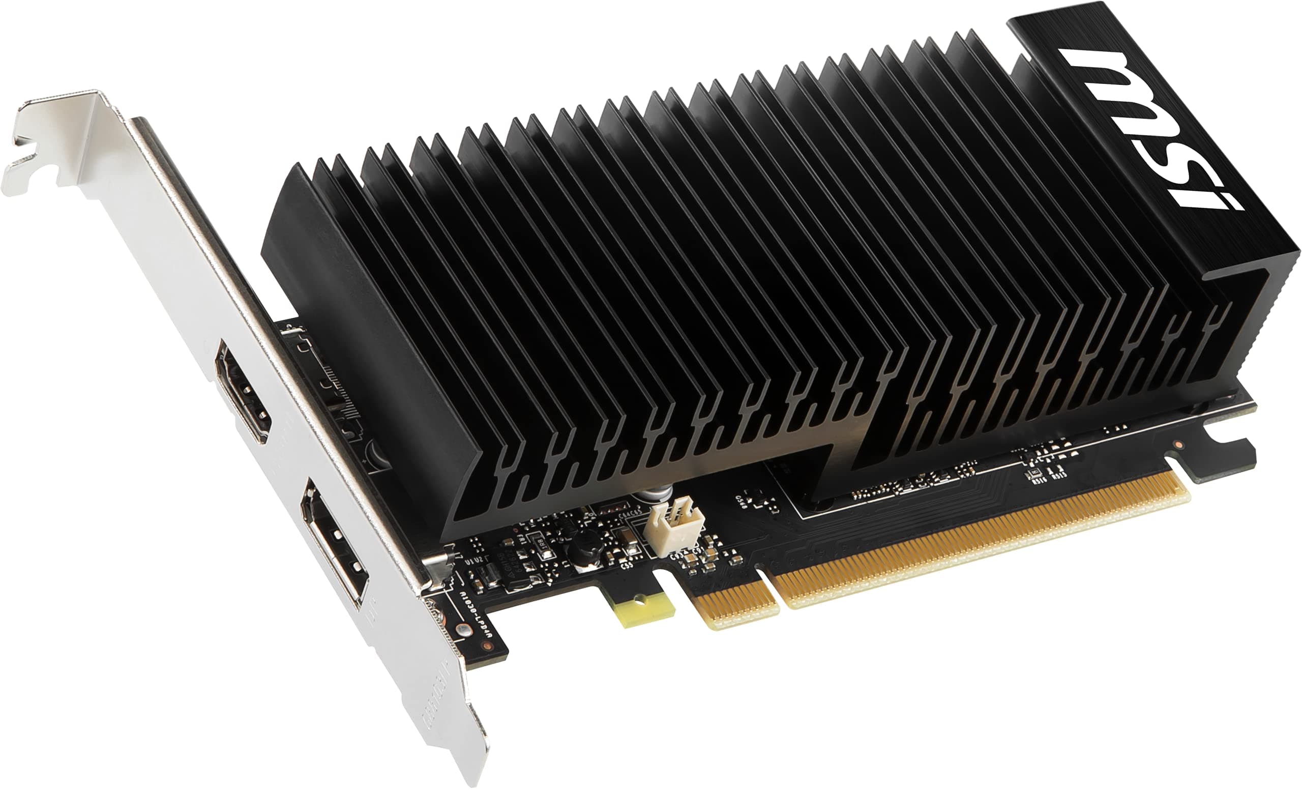 MSI NVIDIA GEFORCE GT 1030 2GHD4 LP OC Grafikkarte '2 GB GDDR4, 1518 MHz, Low Profile Design, DisplayPort, HDMI, passives lüfterloses Kühlsystem Schwarz NVIDIA GeForce GT 710 GPU Single Bild 7
