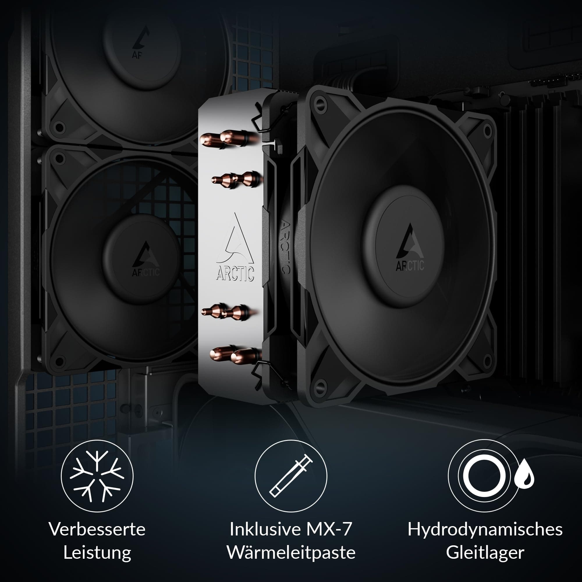 ARCTIC Freezer 36-S - CPU Kühler für Intel & AMD, Single-Tower, druckoptimierter 120 mm P12 Pro-Lüfter, 600–3000 rpm, Hydrodynamisches Gleitlager, inkl. MX-7 Bild 3