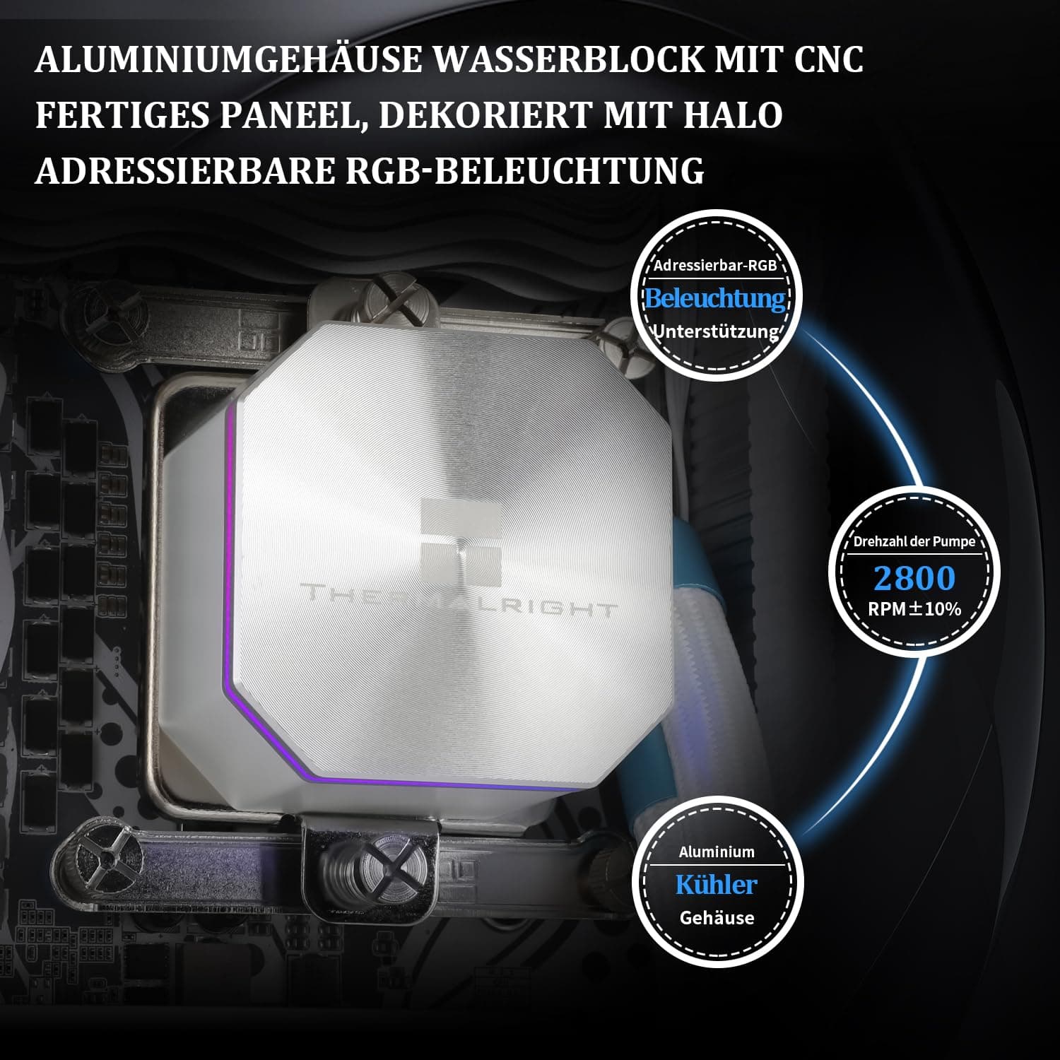 THERMALRIGHT Frozen Edge 360 White Flüssig-CPU-Wasserkühler mit 120mm PWM-Lüfter, 360 weiß Cold Row Spezifikation, integrierter Wasserkühlkörper für AMD/AM4/AM5, Intel LGA1700/1150/1151/1200/1851 360mm White Bild 5