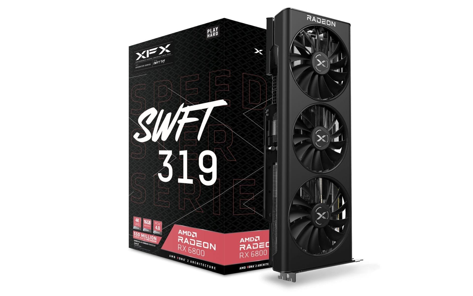 XFX Speedster SWFT319 AMD Radeon RX 6800 Gaming Grafikkarte mit 16GB GDDR6, AMD RDNA 2 RX-68XLAQBD9 Bild 2