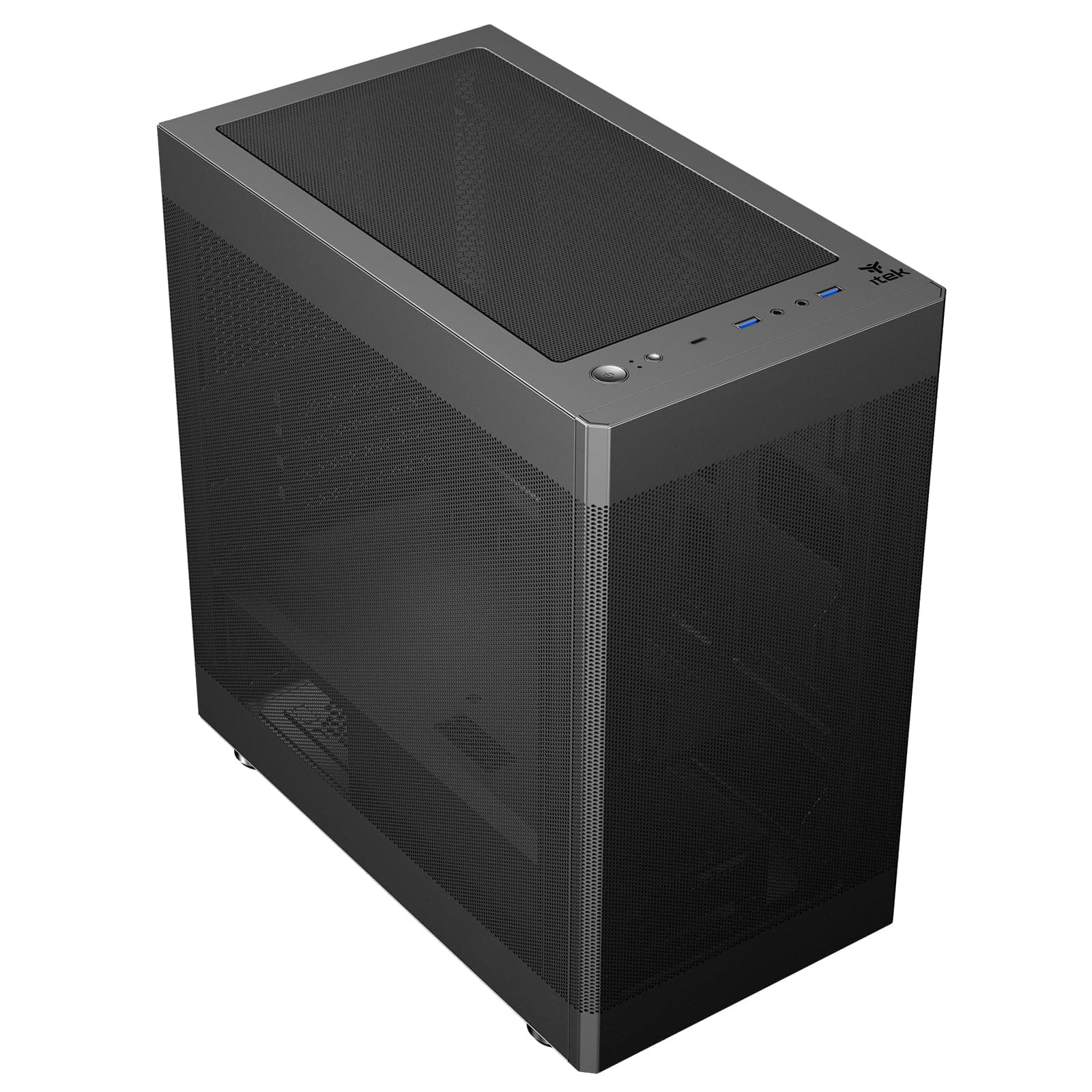 Itek PC-Gehäuse PROMESH 35B – Gaming-/Office-Mini-Tower, Micro-ATX, USB-C, 2× USB 3.0, Mesh-Design auf DREI Seiten Bild 3
