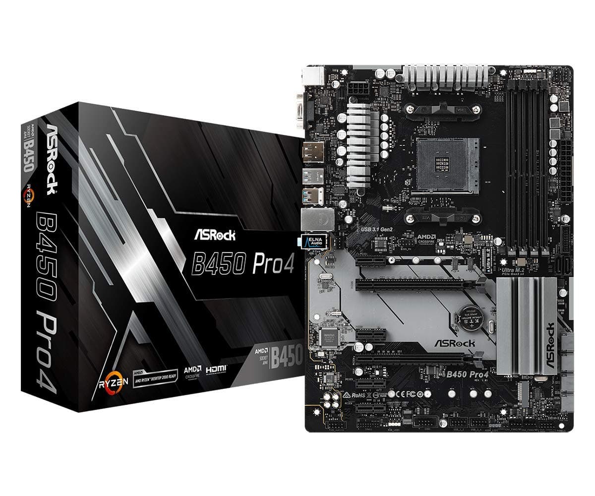 MB ASRock B450 Pro4 AM4 ATX D-Sub/HDMI/DP DDR4 Retail Bild 3
