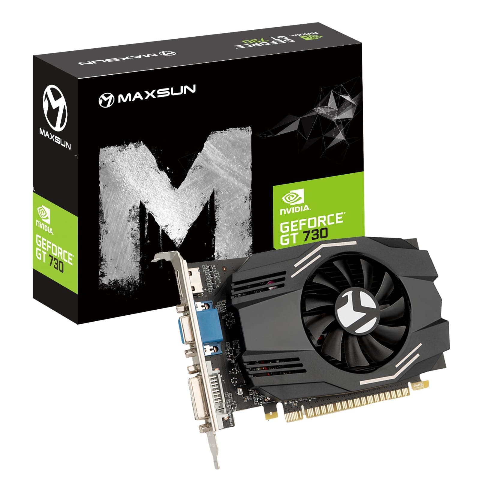 maxsun Grafikkarten GT 730 4 GB Externe Grafikkarte Nvidia GPU für Computer PC GDDR3 ITX Design PCI Express DVI-I, HDMI, VGA, 4K Bild 2
