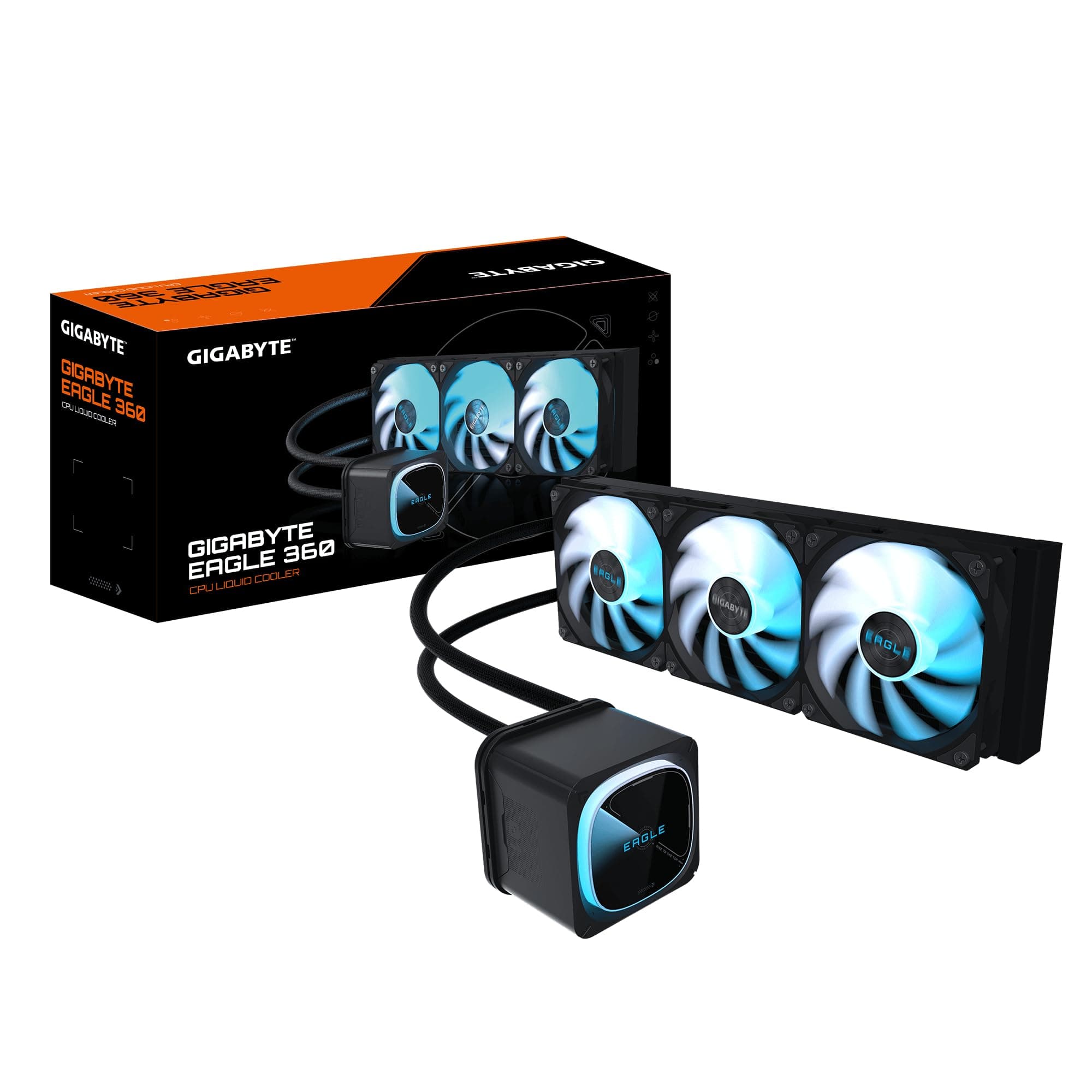 GIGABYTE Eagle 360 Flüssig-CPU-Kühler - 3x120mm ARGB-Lüfter, Vollfarb-LCD, Daisy-Chain, Kompatibel mit Intel LGA 1851 und AMD AM5 Bild 2