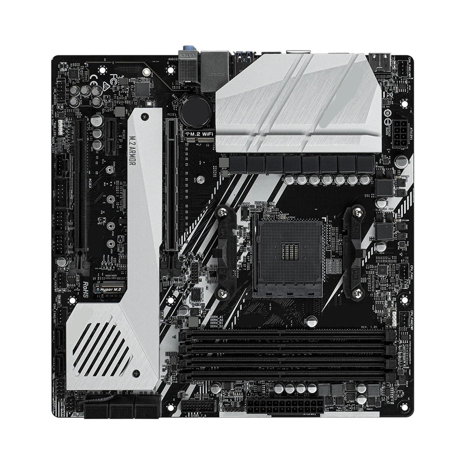 for X570 Motherboard Set Kit Mit Ryzen 5 5500 CPU X570M Pro4 4xDDR4 M.2 NVME HDMI RGB USB MATX AM4 Board for ASRock, Replacement Part Motherboards Bild 3