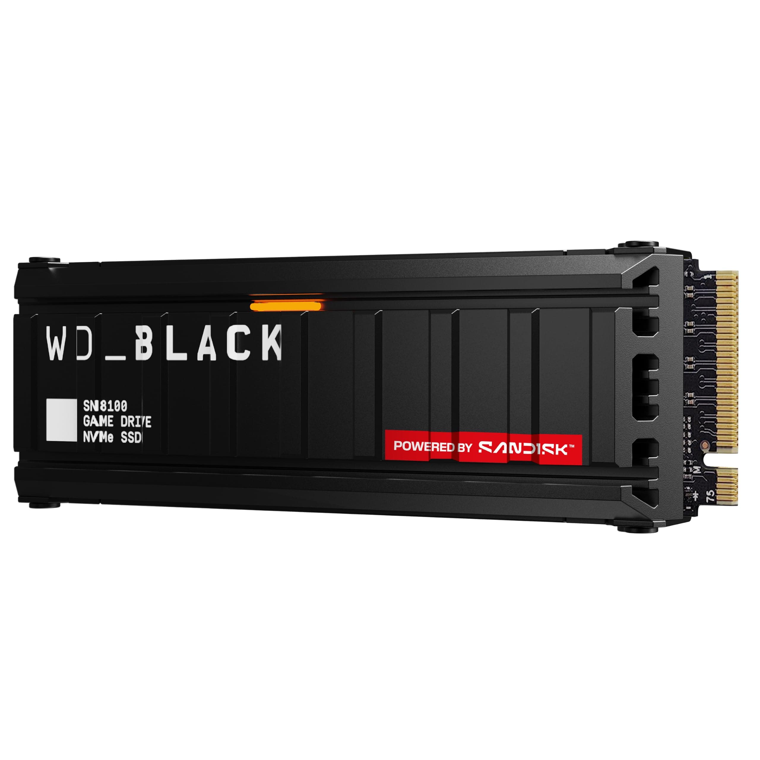 WD_Black SN8100 4 TB PCIe 5.0x4 NVMe M.2 SSD mit Kühlkörper, Lesegeschwindigkeiten von bis zu 14.900 MB/s, Schreibgeschwindigkeiten von bis zu 14.000 MB/s, TLC 3D CBA NAND 4 TB Heatsink Bild 8