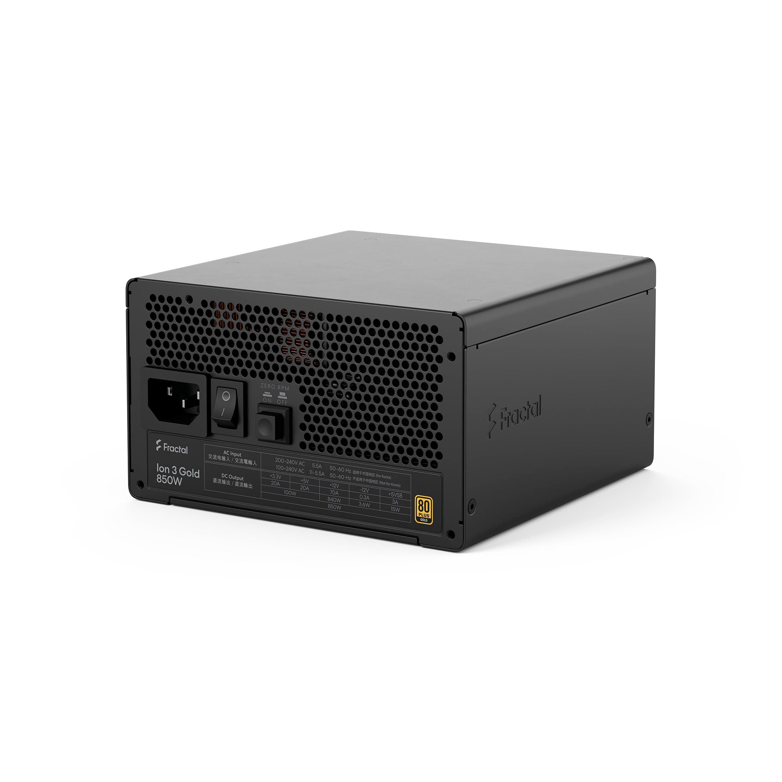 Fractal Design Ion 3 Gold 850W Black — 80 Plus Gold, vollmodular, ATX12V 3.1 Netzteil Bild 5