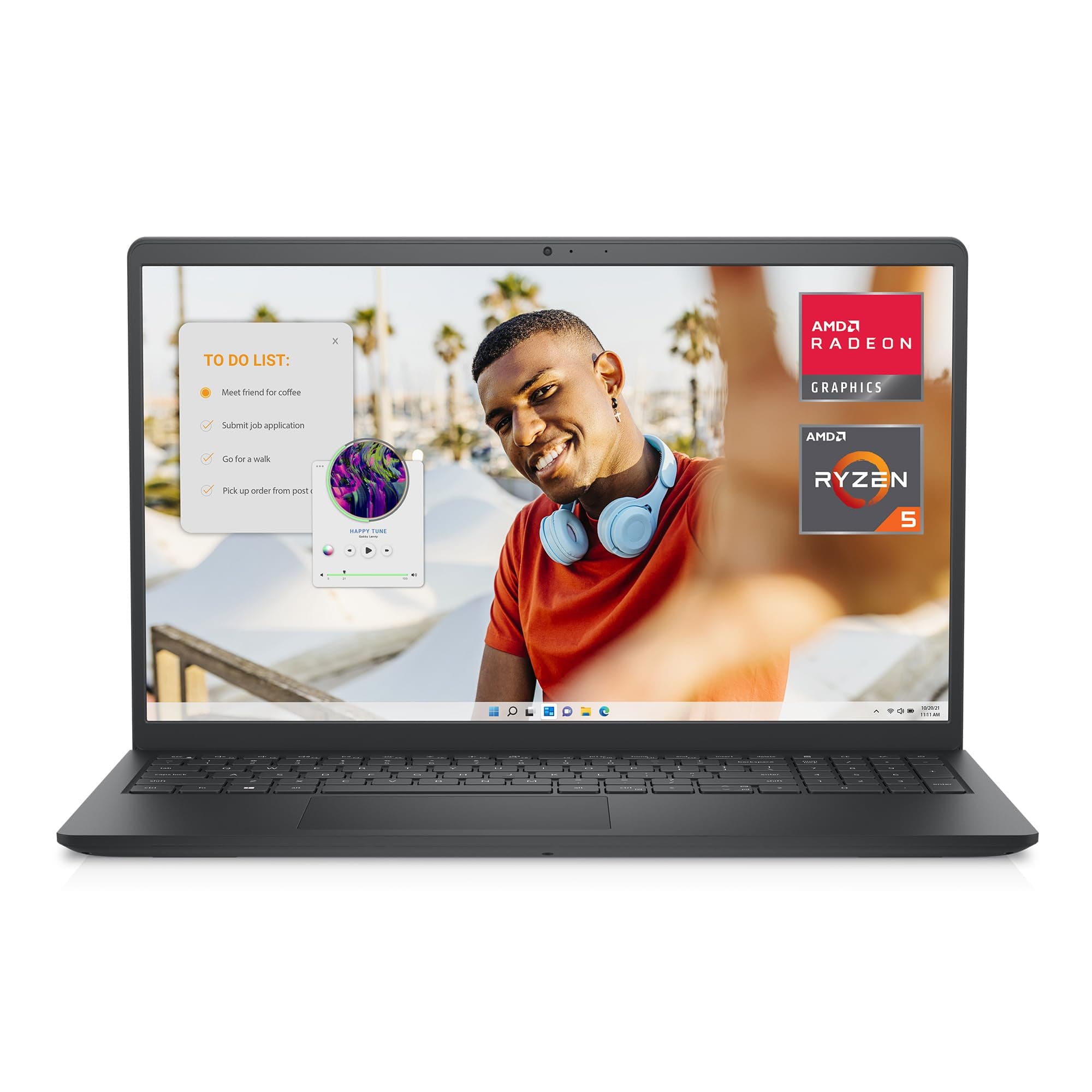 Dell Inspiron 15 3535 Laptop 15.6 Inch FHD 120Hz, AMD Ryzen 5 7520U, 8GB RAM LPDDR5, 512GB SSD, AMD Radeon Graphics, Intel Wi-Fi 6, Windows 11 Home, German QWERTY Black Ryzen 5 7520U 8 GB 512GB