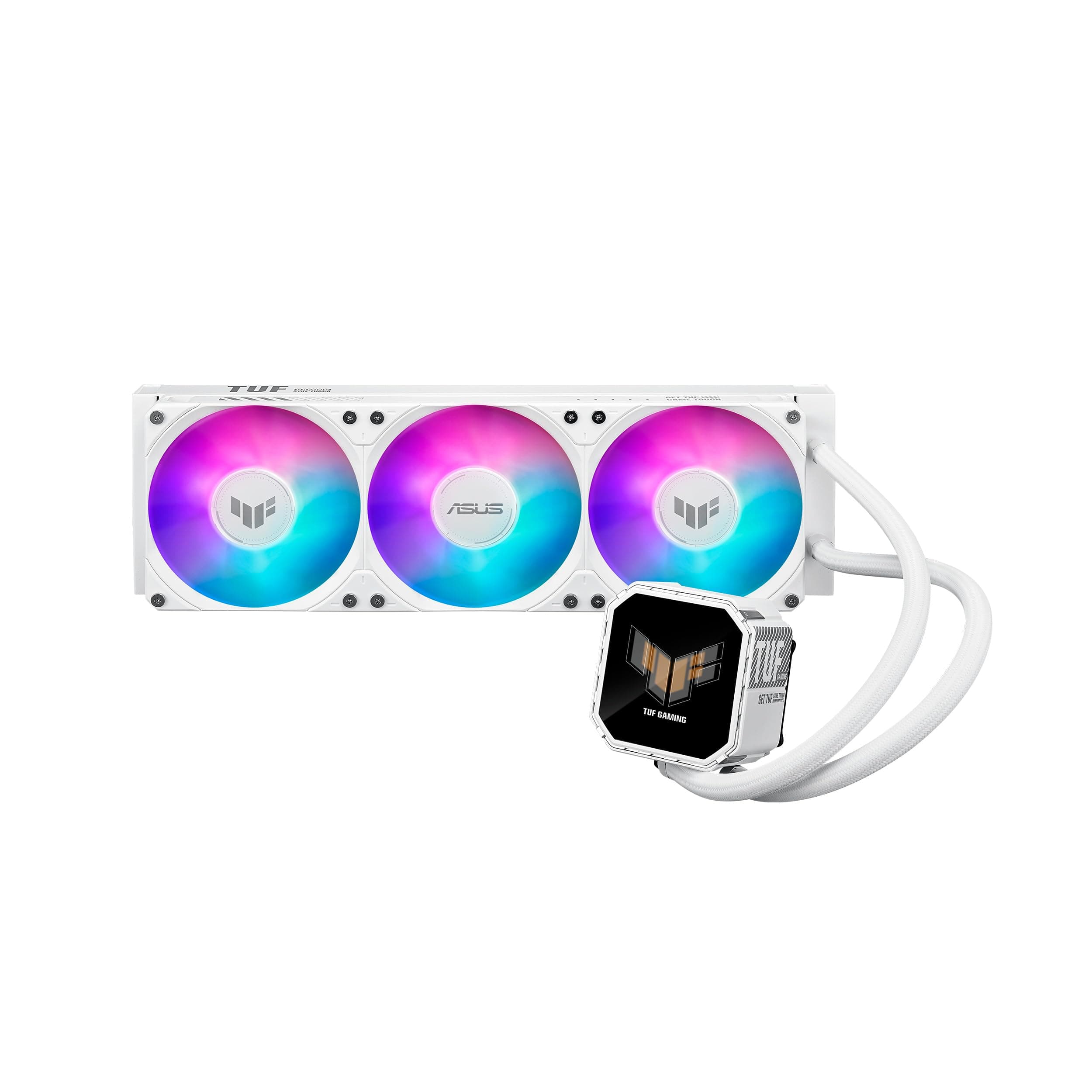 ASUS TUF Gaming LC III 360 ARGB LCD White All-in-One-Flüssig-CPU Wasserkühlung (drei ARGB Lüfter, 2,8" IPS-LCD für GIFs und MP4, Intel LGA 1851, 400mm-Schläuche, 1700, 1200, AMD AM5 und AM4, Weiß) Bild 2