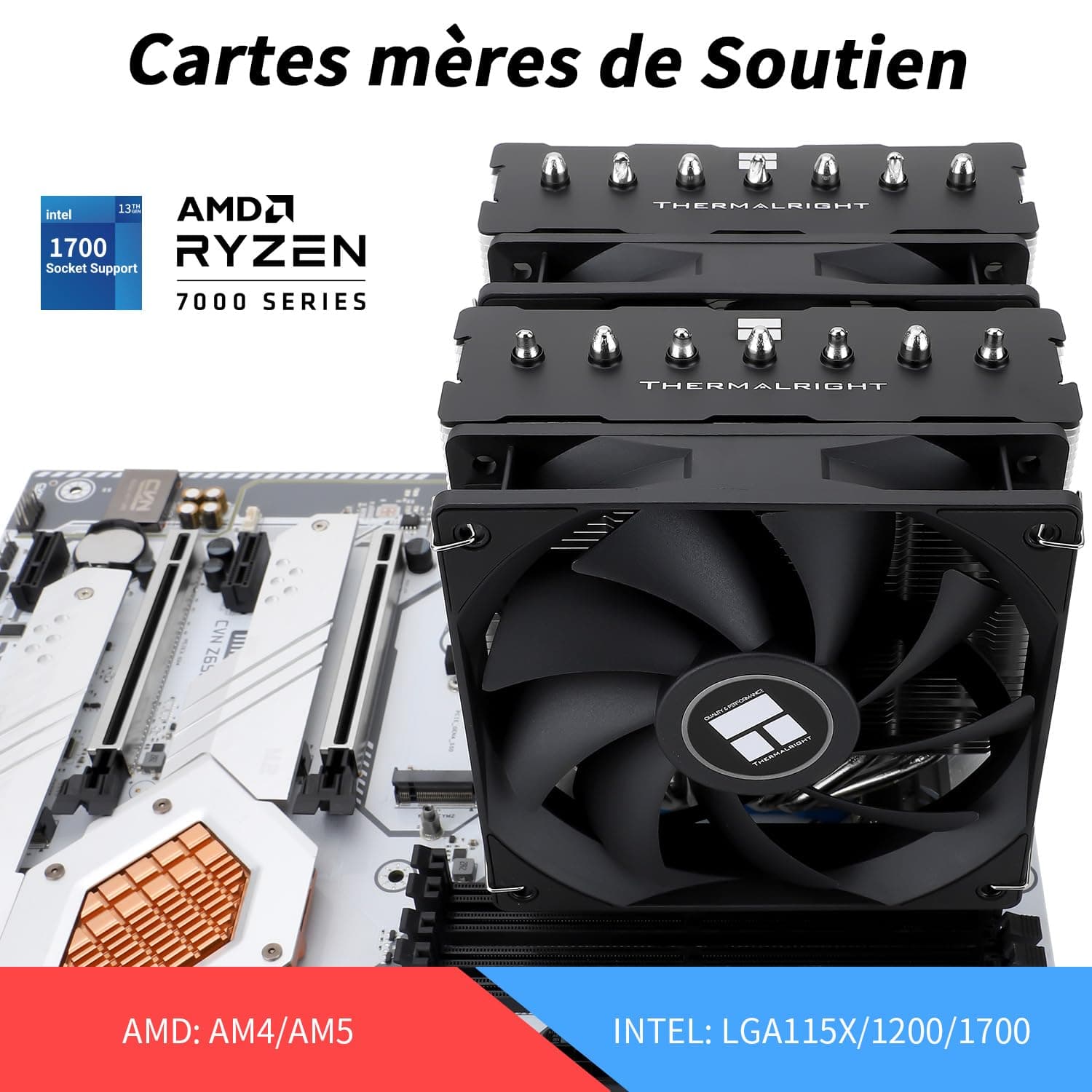 Thermalright Phantom Spirit 120 SE CPU-Luftkühler, 7 Heatpipes CPU-Kühler, Dual 120mm TL-C12B V2 PWM-Lüfter, AGHP 4.0 Technologie, für AMD AM4/AM5/Intel lga1851/1700/1150/1151/1200, PC-Kühler Bild 8