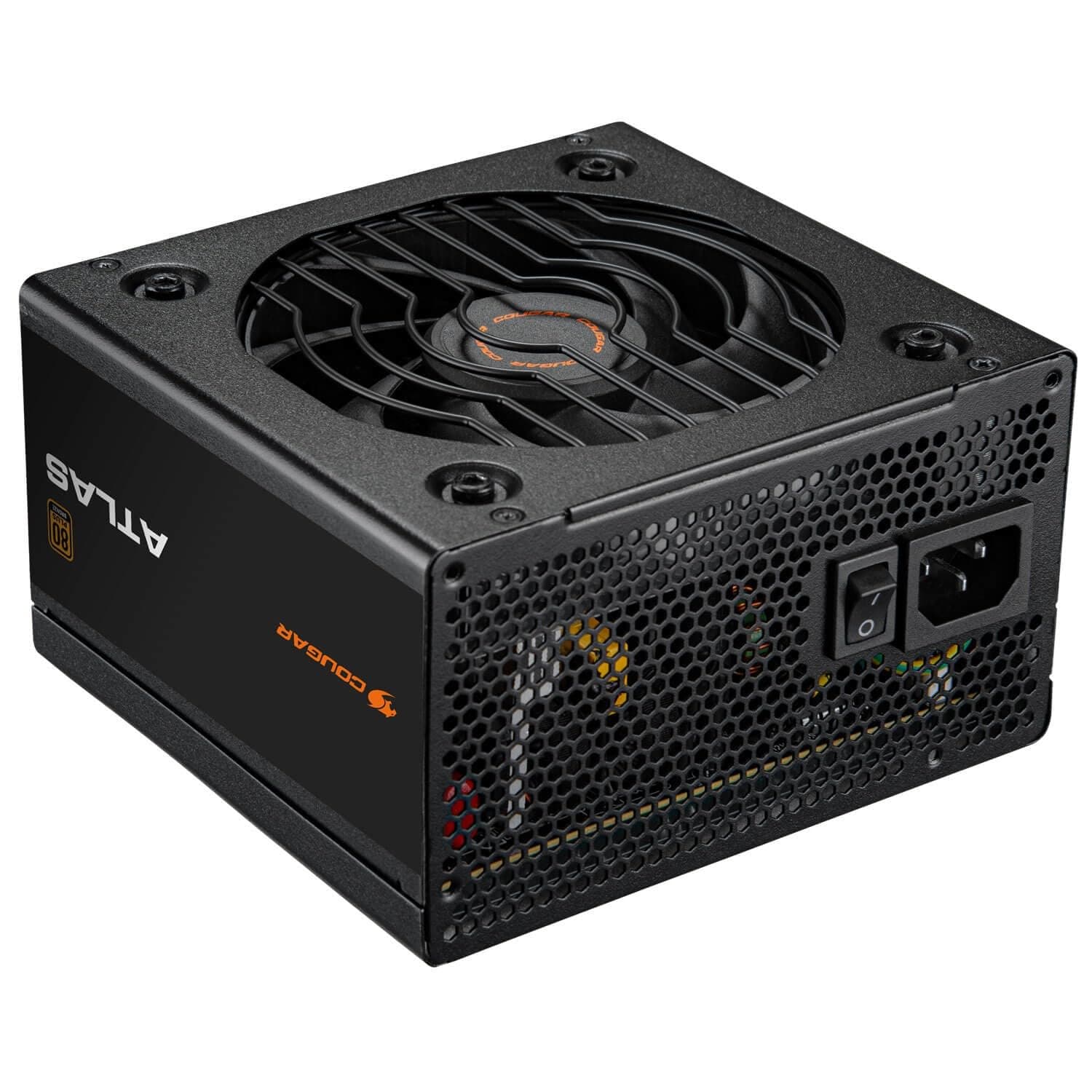 Cougar Atlas 550 W ATX-Netzteil, 80 Plus Bronze zertifiziertes Netzteil, Nicht modular, 550 W Gesamtausgang, Ultra-langlebige japanische Standby-Kondensatoren mit 105 °, 120 mm leiser Lüfter, Schwarz Bild 2