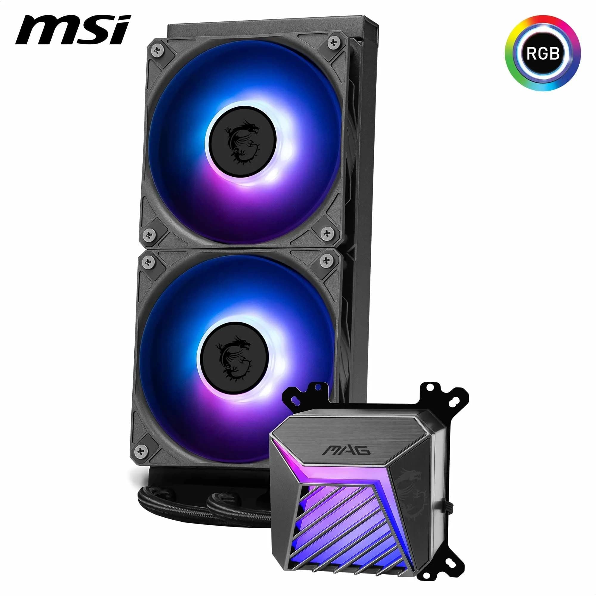 MSI MAG CORELIQUID A15 240 AIO CPU Liquid Cooler - Kupfersockel mit voller Abdeckung, verbessertes Wasserkanaldesign, ARGB GEN2, CycloBlade 9 Lüfter, Split-Flow Radiator, Lüfter mit Rifle-Lager Bild 5