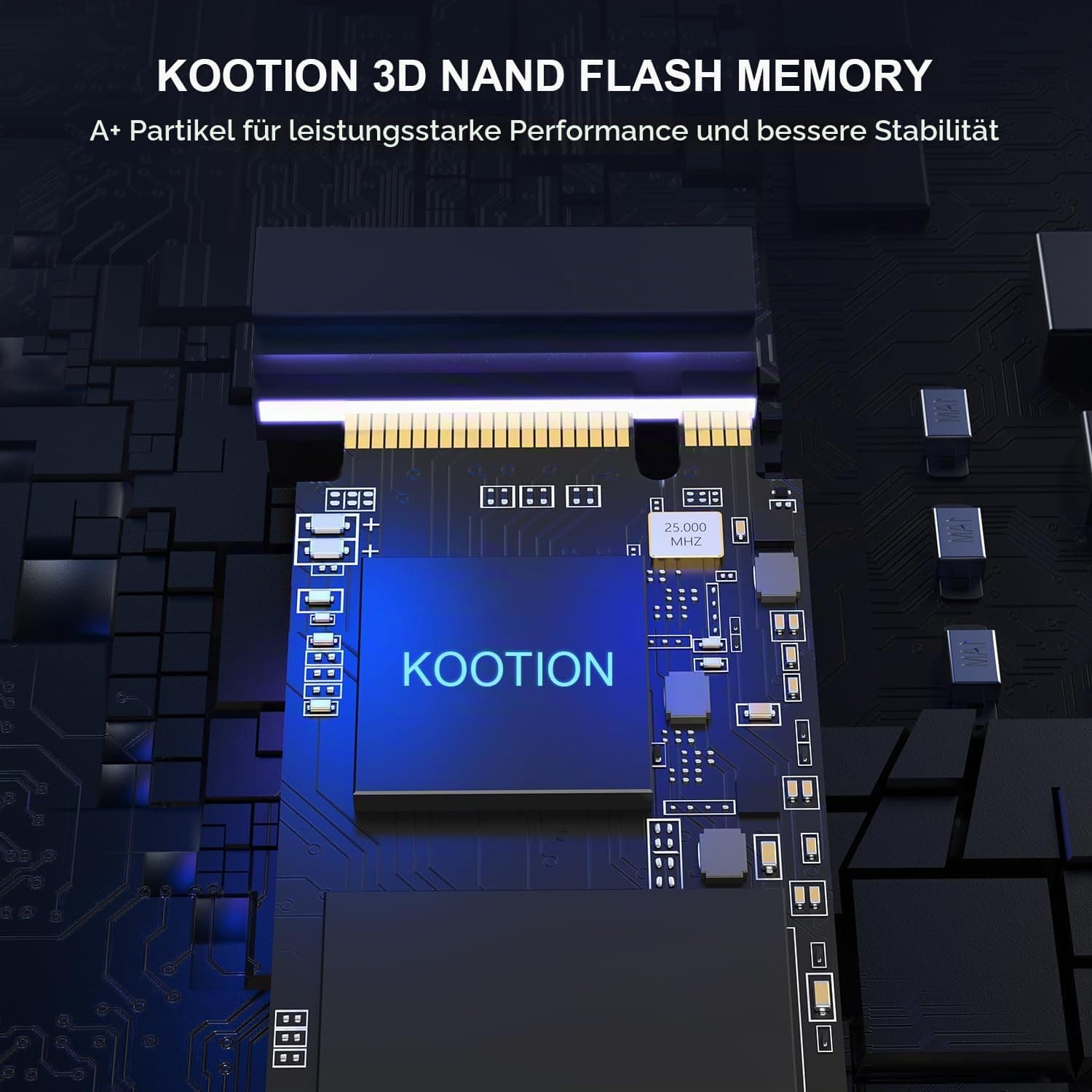 KOOTION SSD 512GB Nvme SSD PCIe 4.0 Interne Festplatte 5200MB/s Lesen, 4500MB/s Schreiben, 512 GB SSD 3D NAND Flash Interne Solid-State-Laufwerk für PS5, Programme, Gaming und Videoschnitt 512 GB X16 Bild 5