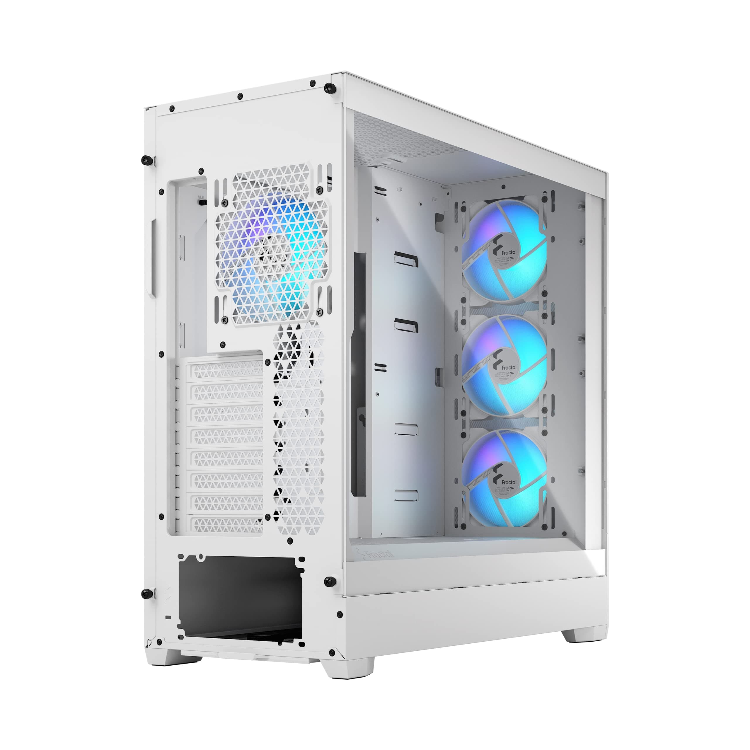 Fractal Design Pop XL Air RGB Full Tower PC Gehäuse Weiß - E-ATX Mesh Airflow - Tempered Glass - 4X 120 mm RGB Lüfter - Radiator 360 mm - USB Type-C RGB Weißer Kern, TG (gehärtetes Glas), klar getönt XL Air Bild 7