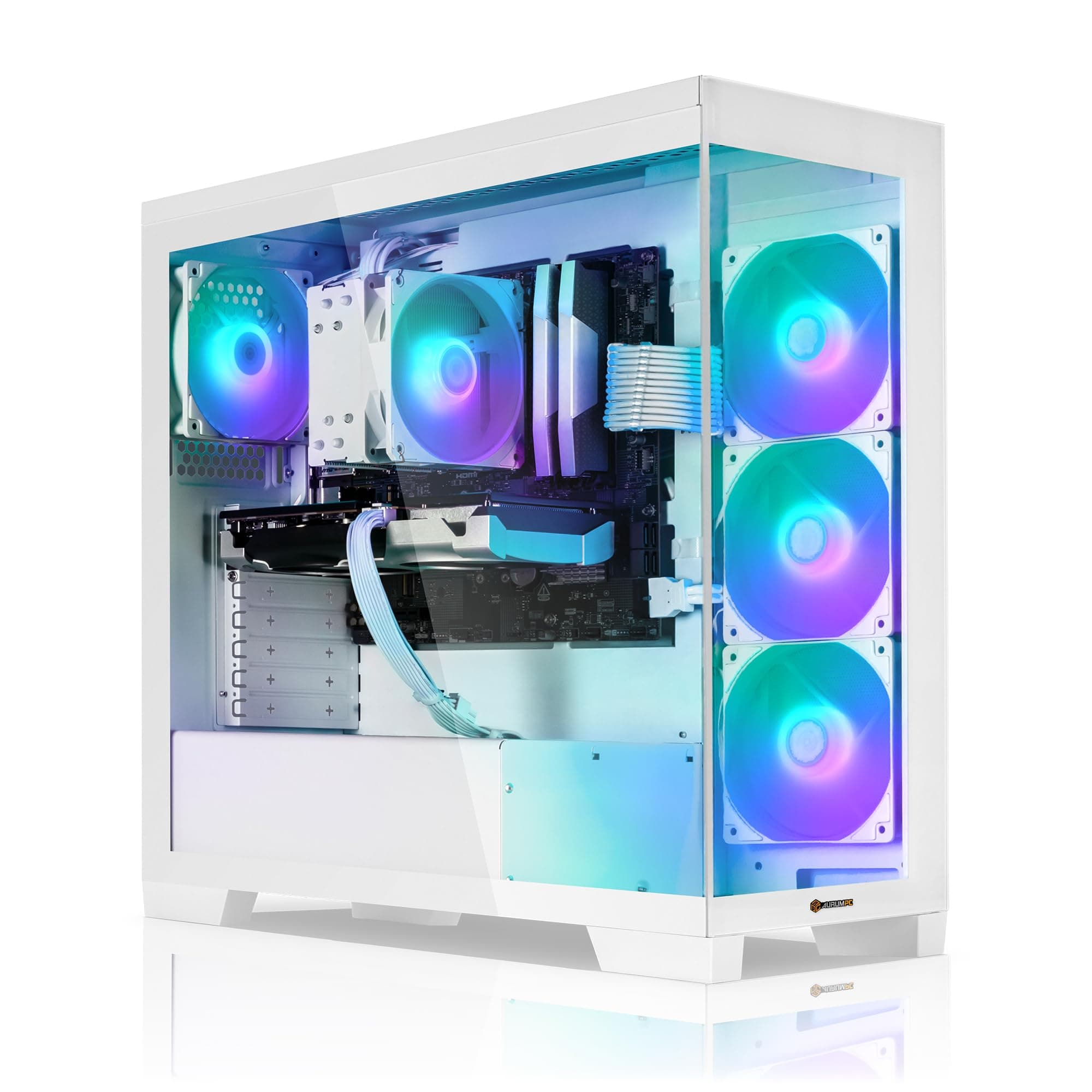 Aurum White Gaming PC Ryzen 7 5700X • GeForce RTX5060Ti 16GB • 32GB DDR4 • 1000GB M.2 SSD • Windows 11 • Luftkühlung • WLAN • Gamer PC Computer Gaming Rechner R7 5700X+RTX5060Ti 16G+32GB RAM+1TB SSD