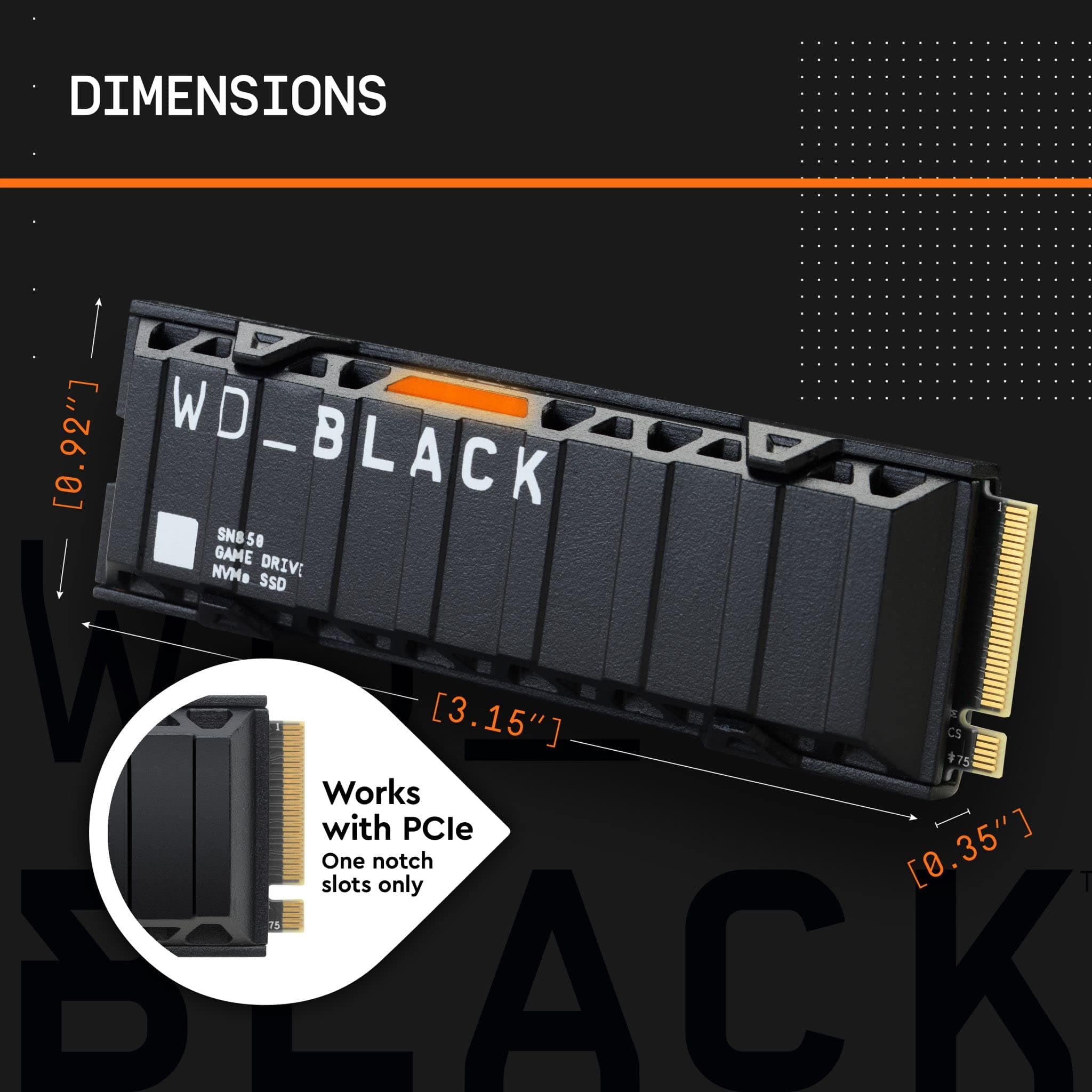 WD_BLACK SN850 mit Heatsink 1TB NVMe interne Gaming SSD; PCIe Gen4 Technologie, bis zu 7000 MB/s Lesen, M.2 2280, Works with PlayStation 5 (ab Softwareversion 21.02-04.00.00), Festkörper-Laufwerk 1 TB Heatsink Bild 7