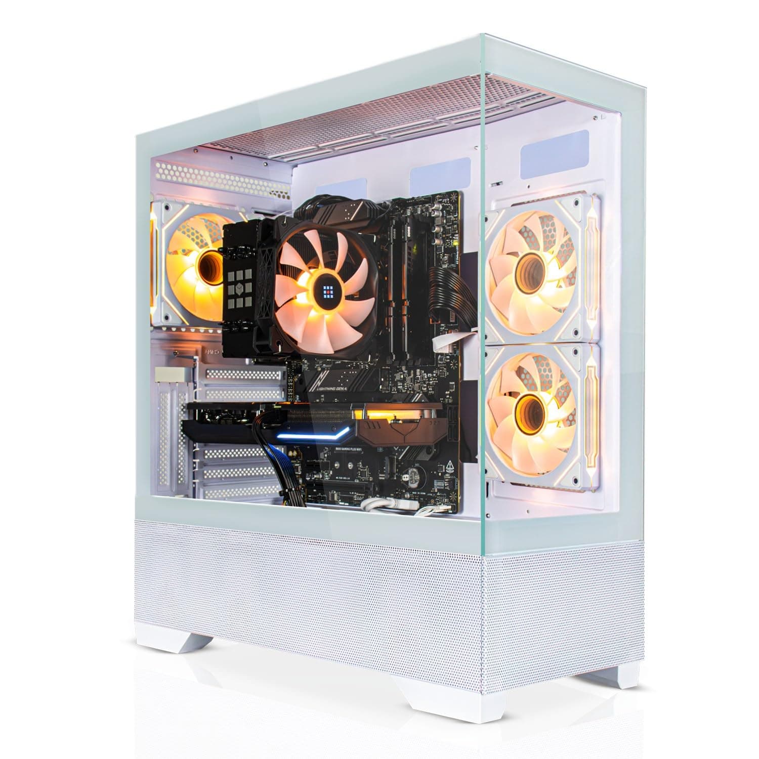 SYSTEMTREFF Basic Gaming PC weiß Intel Core i5-14400 6x4.7GHz | Nvidia RTX 3050 6GB DX12 | 512GB M.2 NVMe | 16GB DDR4 RAM | Windows 11 | Desktop Computer Rechner für Gamer, Zocker & Streamer