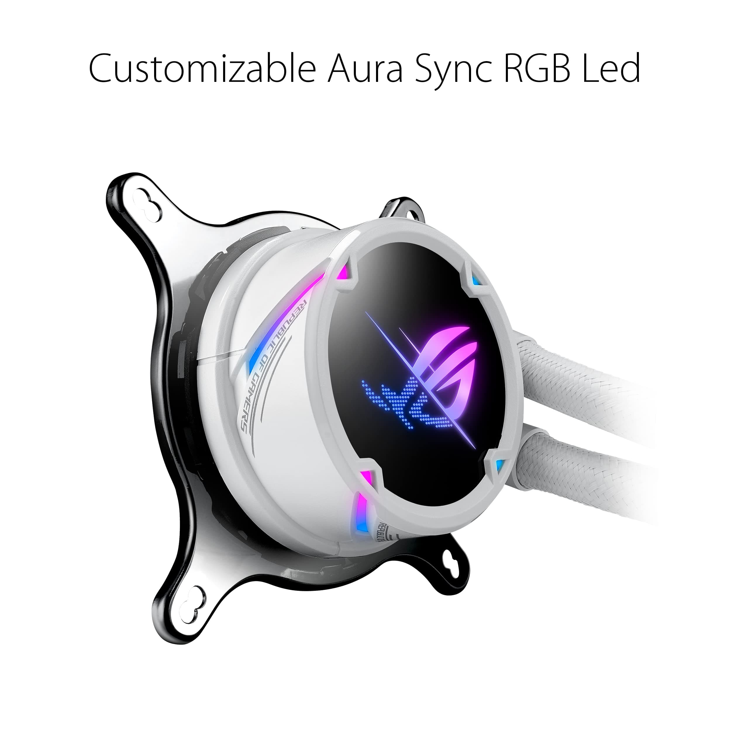 ASUS ROG STRIX LC II 240 ARGB White Edition All-in-One Flüssig-CPU-Wasserkühlung (Aura Sync, zwei adressierbare ROG 120mm RGB-Lüfter) Bild 3