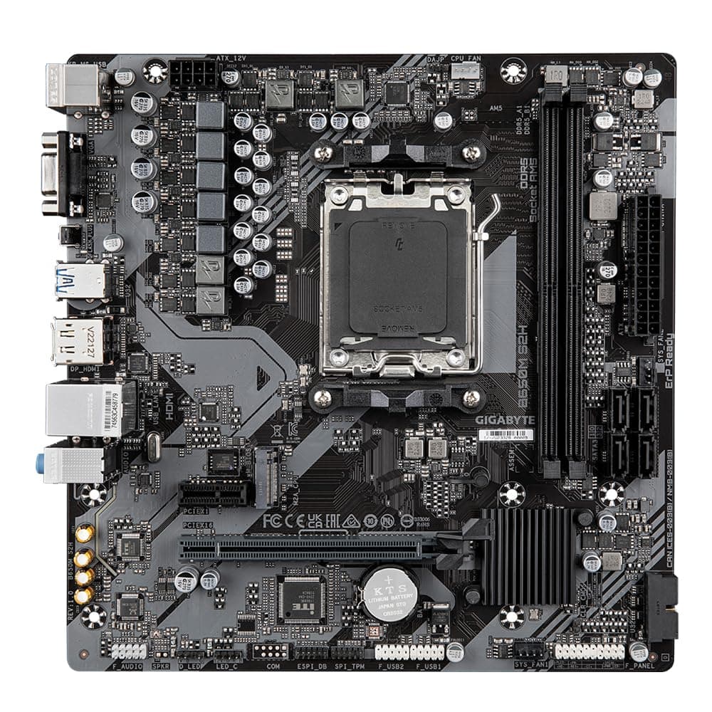 GIGABYTE B650M S2H Mainboard - AMD Ryzen 9000er-Serie, 5+2+2 Phasen VRM, bis zu 6400 MHz DDR5 (OC), 1xPCIe 4.0 M.2, GbE LAN, USB 3.2 Gen 1 Bild 6