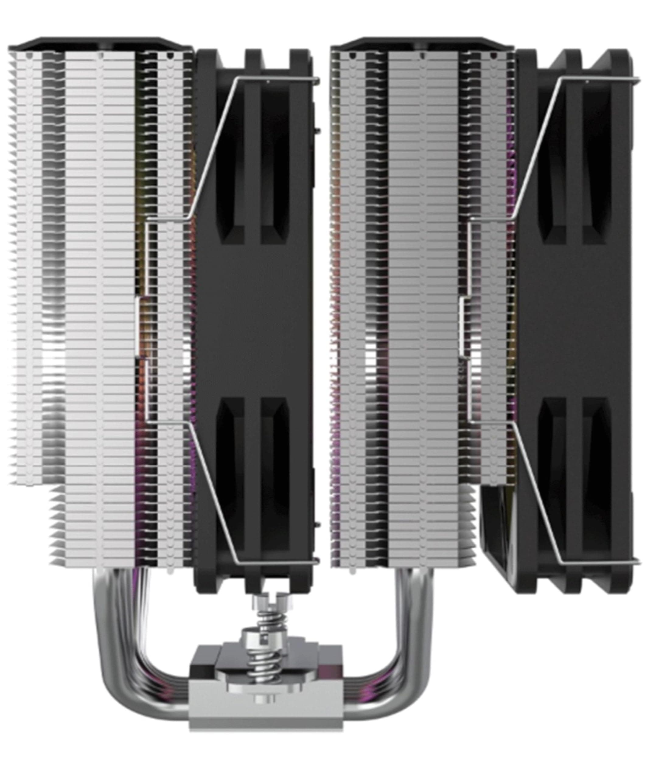 Titan RGB CPU-Luftkühler, Dual-Tower, 6 Kupfer-Heatpipes, 2x 120mm PWM Lüfter mit Hydro-Lager, A-RGB Beleuchtung, TDP bis 265W, Kompatibel mit Intel LGA 115X/1200/1700/1851 und AMD AM4/AM5 Bild 5