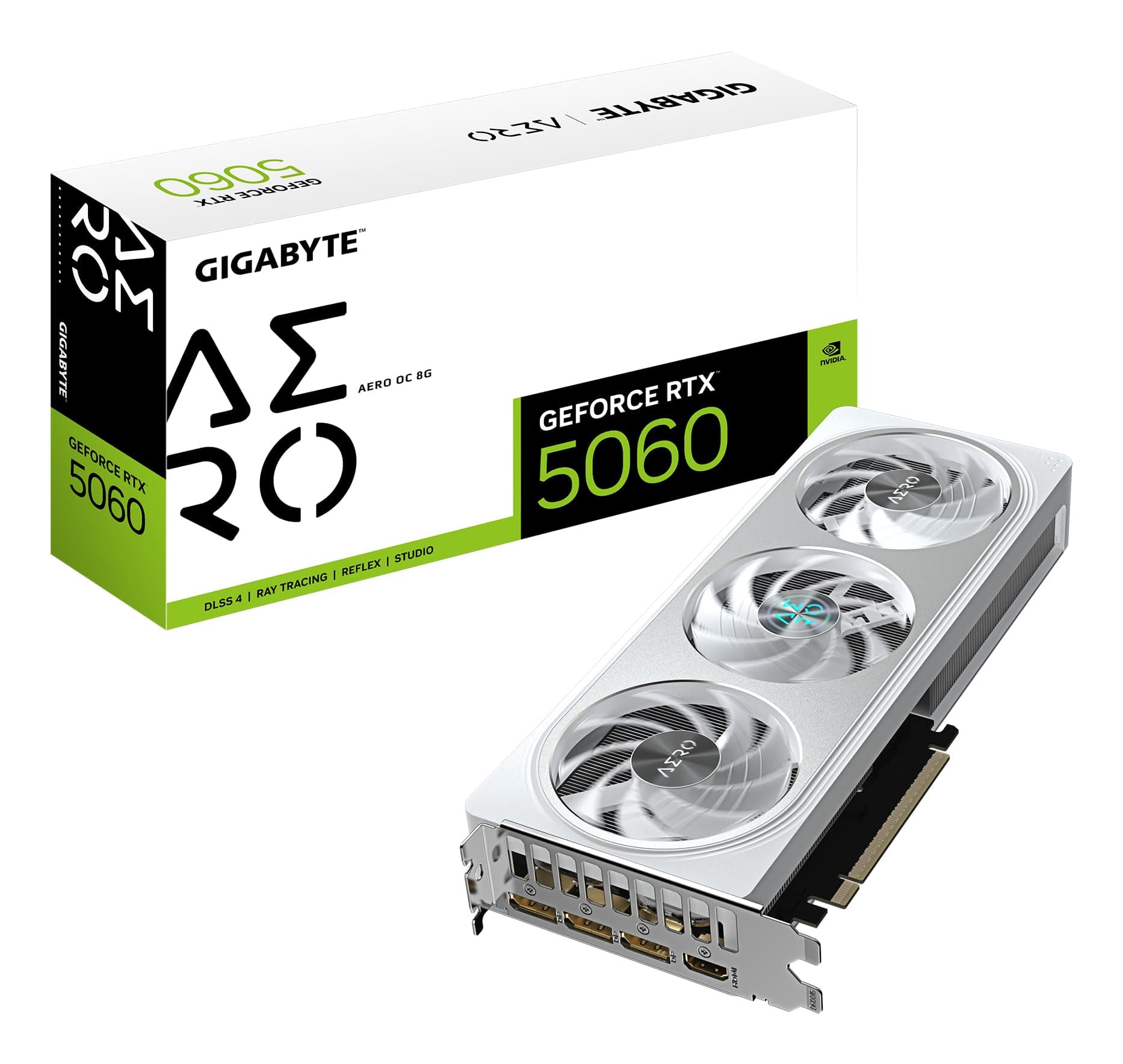 Gigabyte GeForce RTX 5060 AERO OC 8G Grafikkarte - 8GB GDDR7, 128bit, PCI-E 5.0, 2595 MHz Kerntakt, 3 x DisplayPort, 1 x HDMI, GV-N5060AERO OC-8GD Bild 2