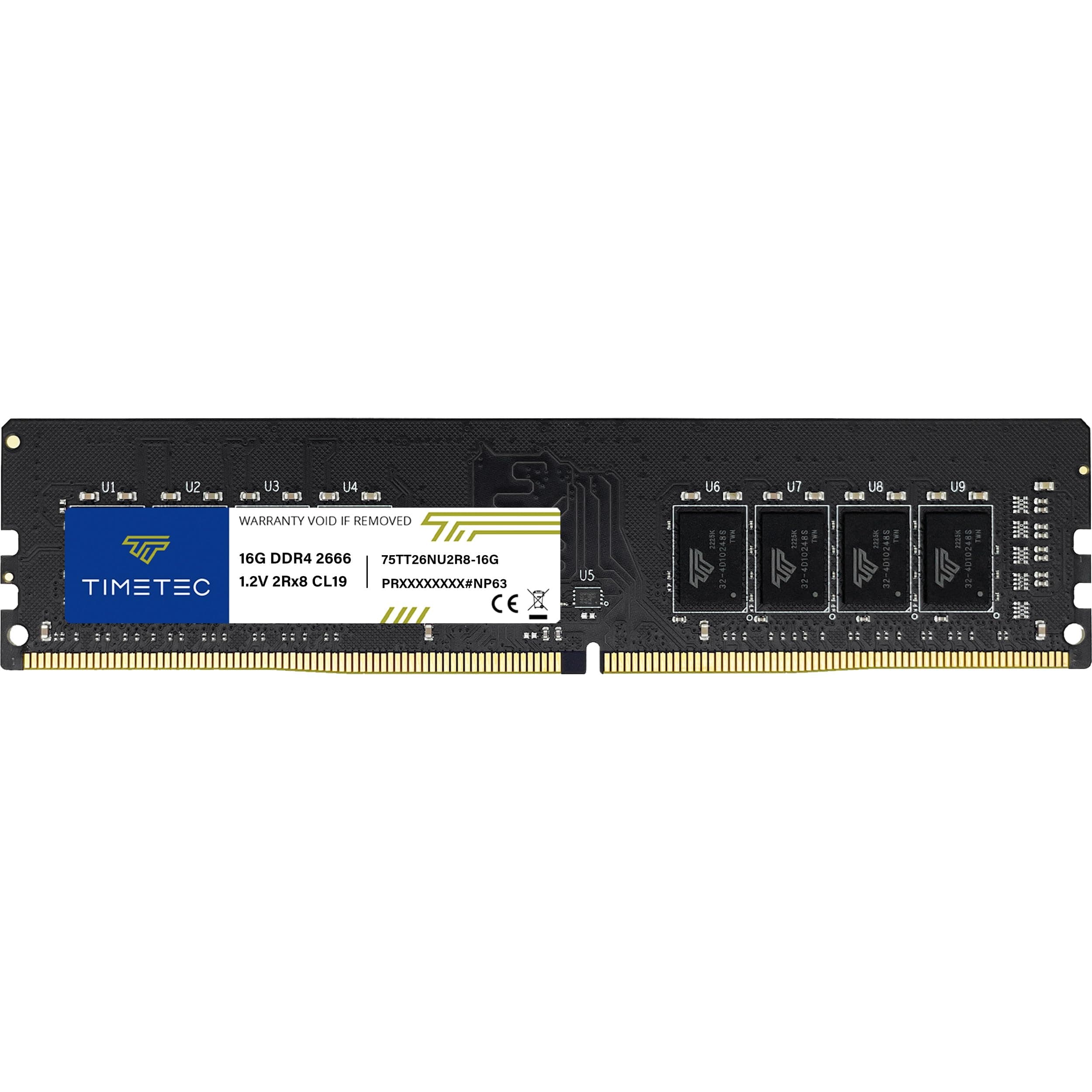 Timetec 16 GB DDR4 2666 MHz (PC4-2666V) PC4-21300 UDIMM Desktop-RAM – Non-ECC Unbuffered, 288 Pin, 1,2 V, CL19 DIMM-Speichermodul Bild 3