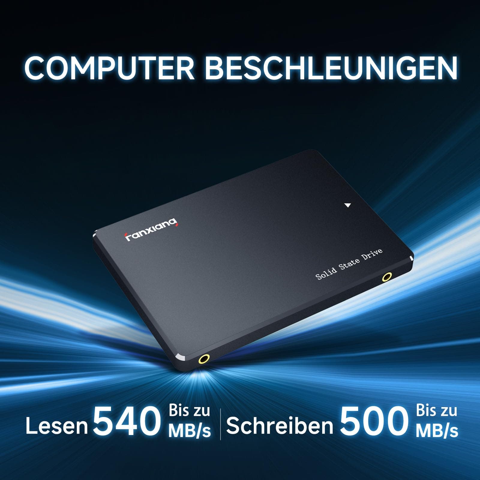 fanxiang S101 512GB SATA III 2,5-Zoll SSD Interne Festplatte, 540MB/s Lesen, 500MB/s Schreiben, SLC-Cache & 3D TLC NAND, für Laptops, Desktop-PCs und Spielkonsolen, Schwarz 512 GB S101 Bild 3