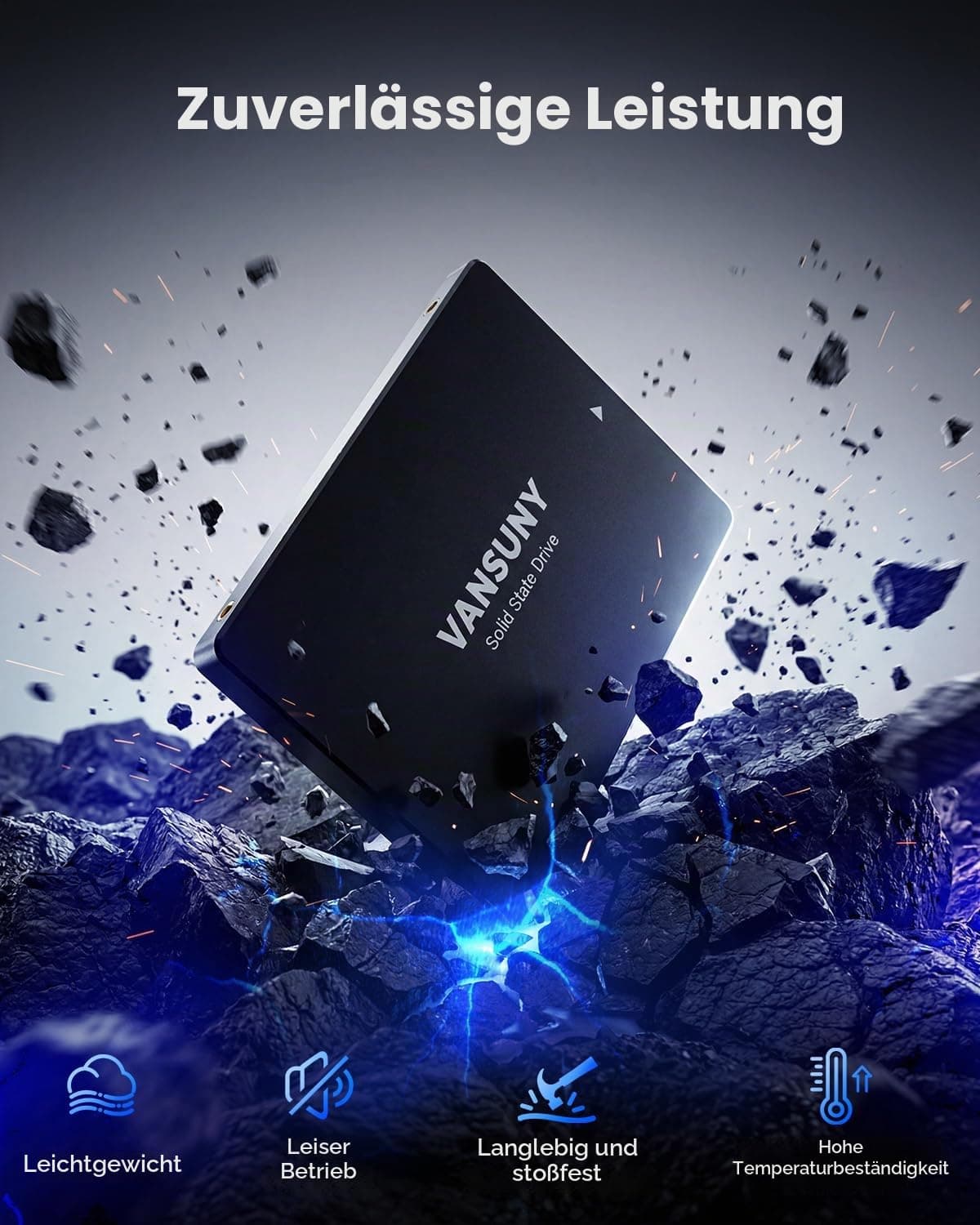 Vansuny Intern SSD 256GB 2.5 Zoll SATA III 6 Gb/s SSD intern 256GB 3D TLC NAND-Technologie zum Aufrüsten von PC/Laptop Speicher und Speicher für IT-Profis/Ersteller/Unternehmen Bild 5