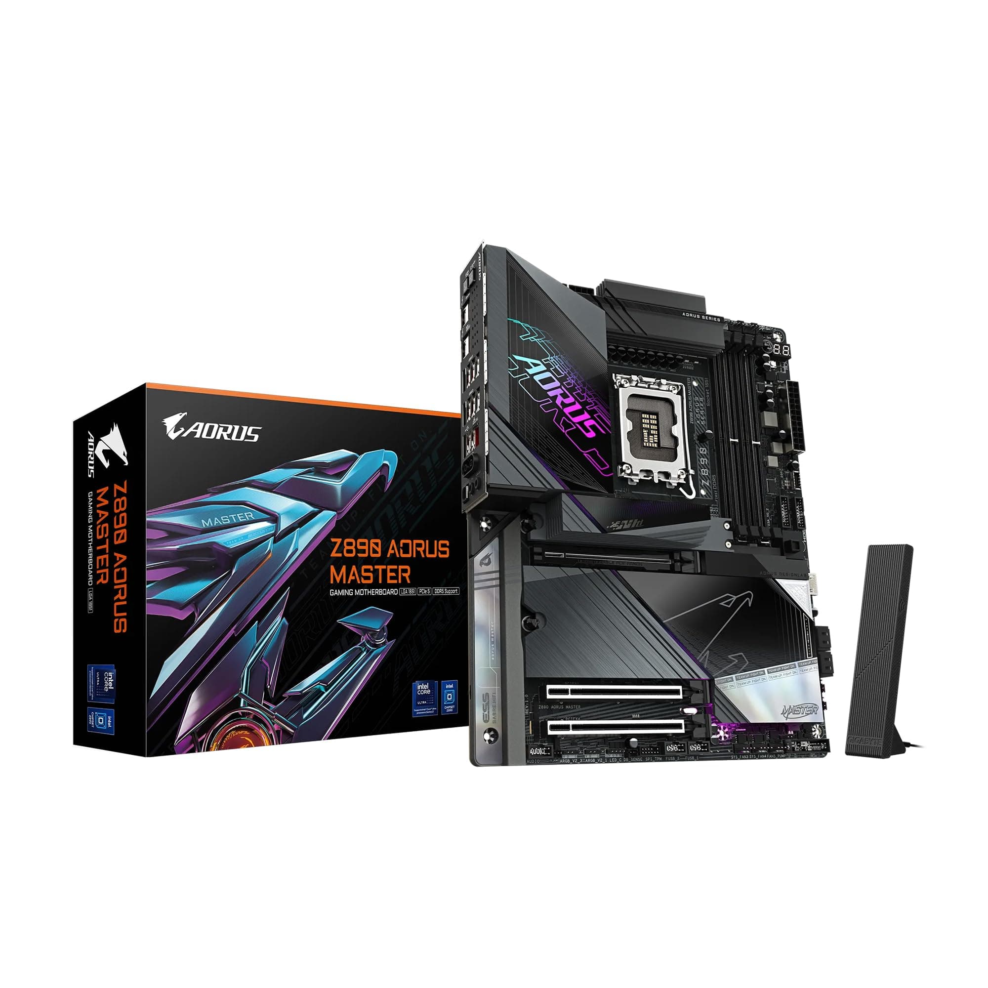 GIGABYTE Z890 AORUS Master Intel Core Ultra (Serie 2) LGA 1851 Motherboard, ATX, DDR5, 5X M.2, PCIe 5.0, Thunderbolt 4, WIFI7, 10GbE LAN, EZ-Latch Bild 2