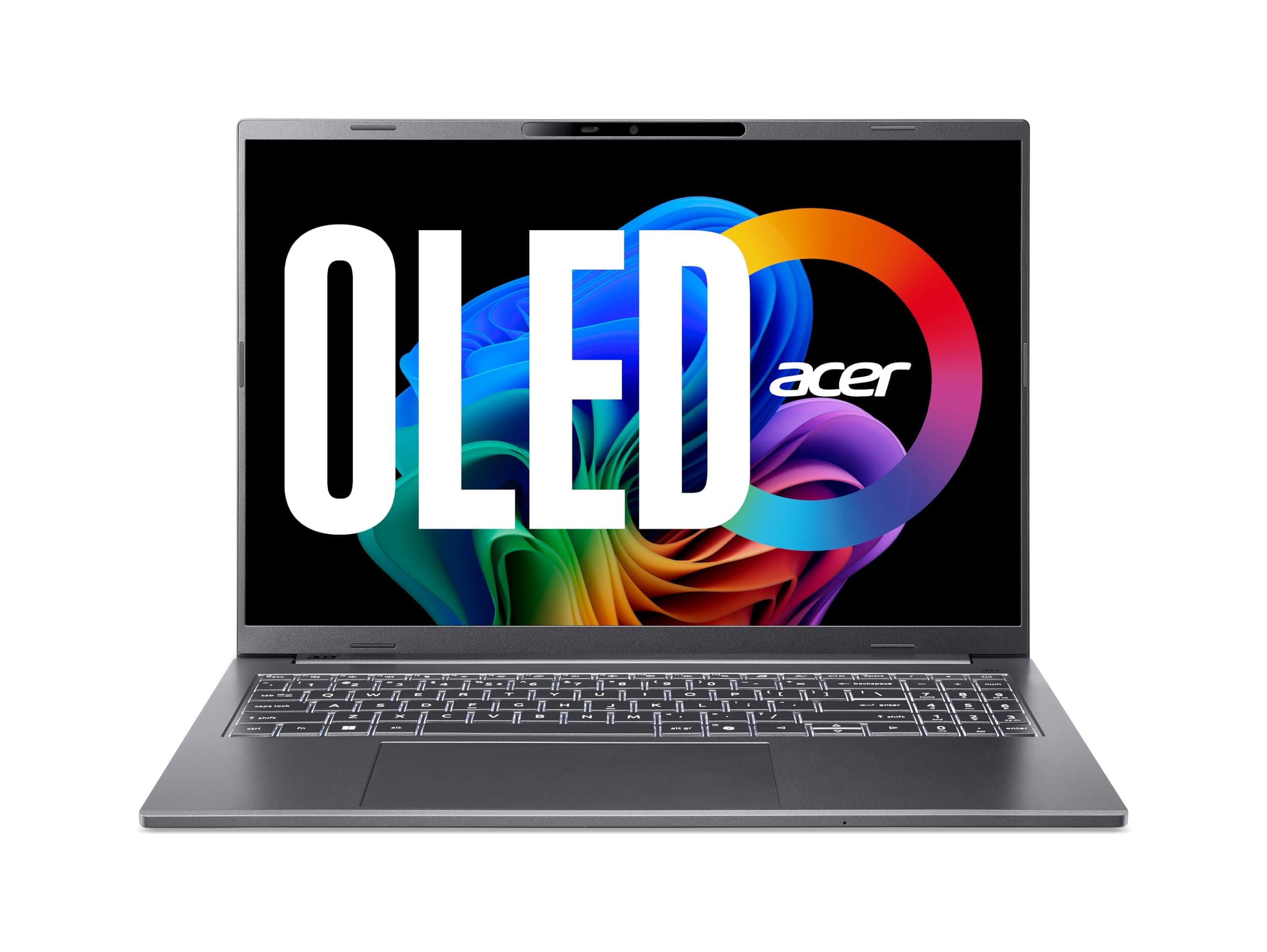 Acer Aspire 16 AI (A16-52M-52PX) KI Laptop, Copilot+ PC, 16" WUXGA+ OLED 120Hz Display, Intel Core Ultra 5 226V, 16 GB RAM, 1 TB SSD, Intel Arc Grafik 130V, Windows 11, QWERTZ Tastatur, grau