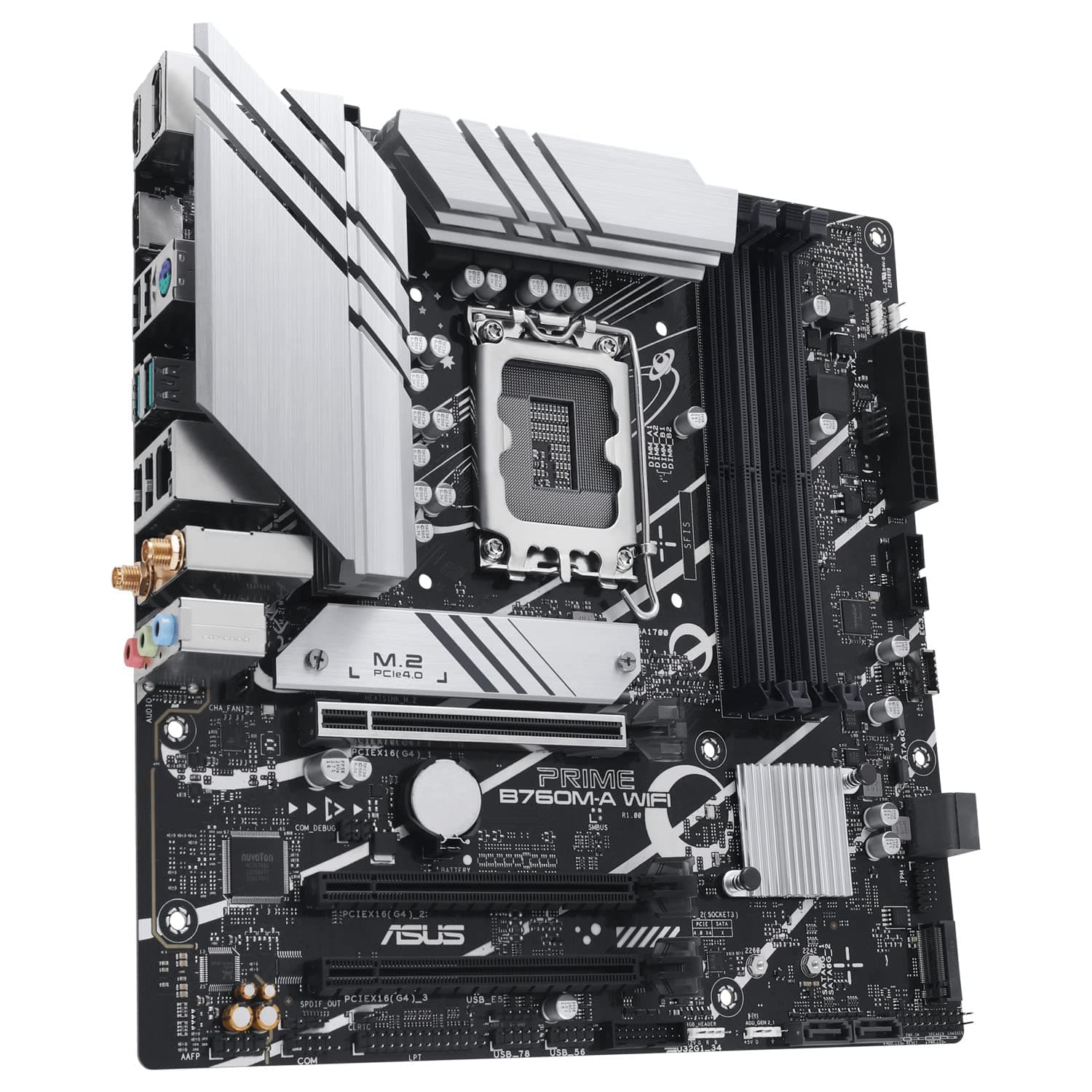 ASUS Prime B760M-A WiFi Mainboard Sockel Intel LGA 1700 (Intel B760, mATX, DDR5 Speicher, PCIe 4.0, 2X M.2, WiFi 6, Aura Sync) Bild 3