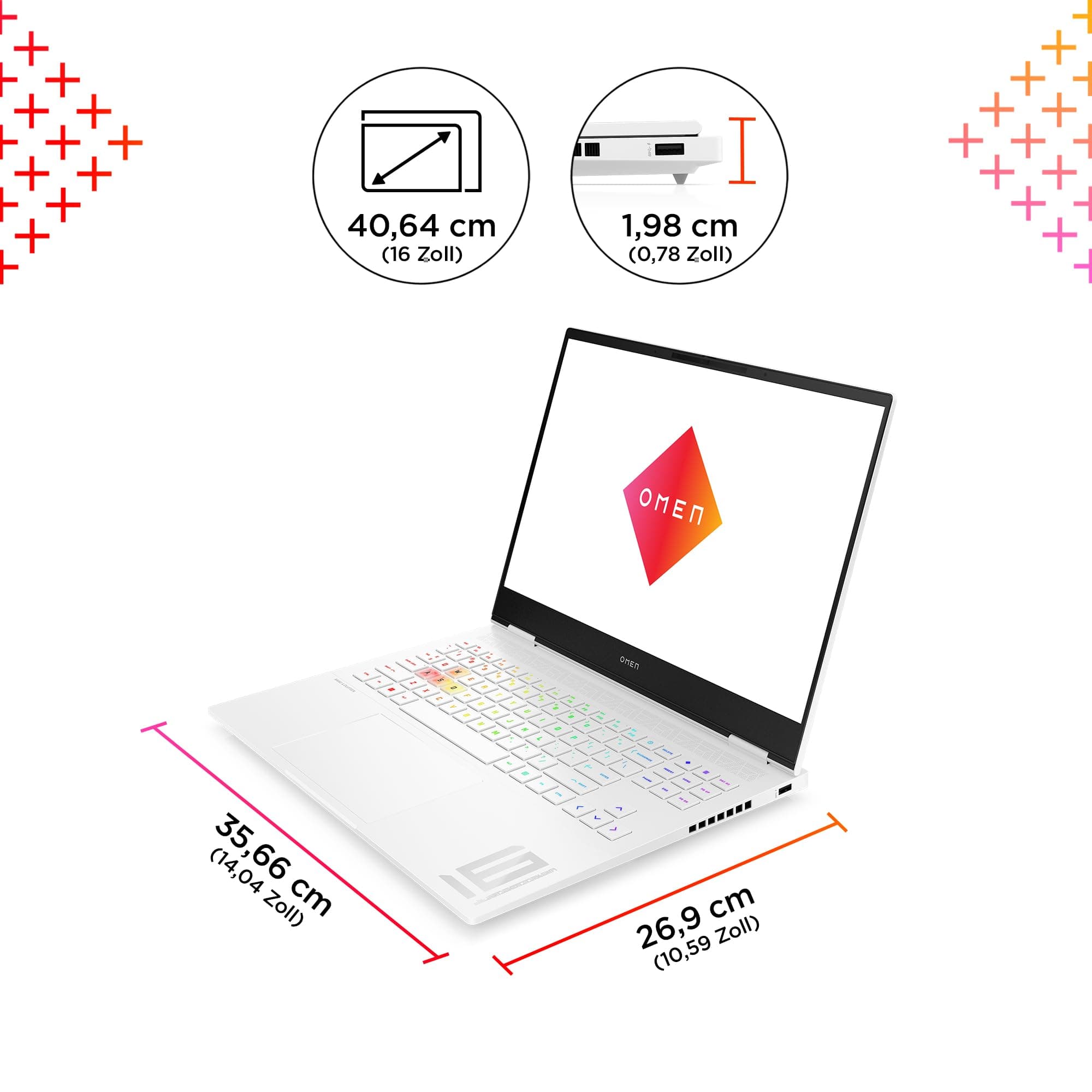 HP Omen Gaming Laptop | 16 Zoll WQXGA-240 Hz | Intel Core i7-14700HX | 32 GB DDR5 RAM | 1TB SSD | NVIDIA GeForce RTX 4060 (8GB) | QWERTZ | Windows 11 Home | Weiß Bild 3
