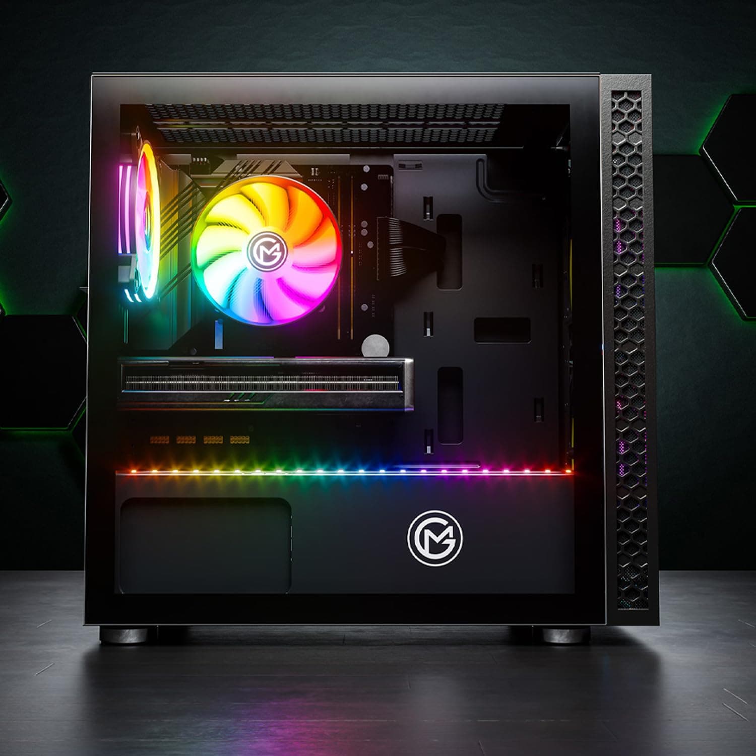 GameMachines Nova, mATX PC Gaming Gehäuse, inklusive 3 A-RGB Lüfter Bild 5