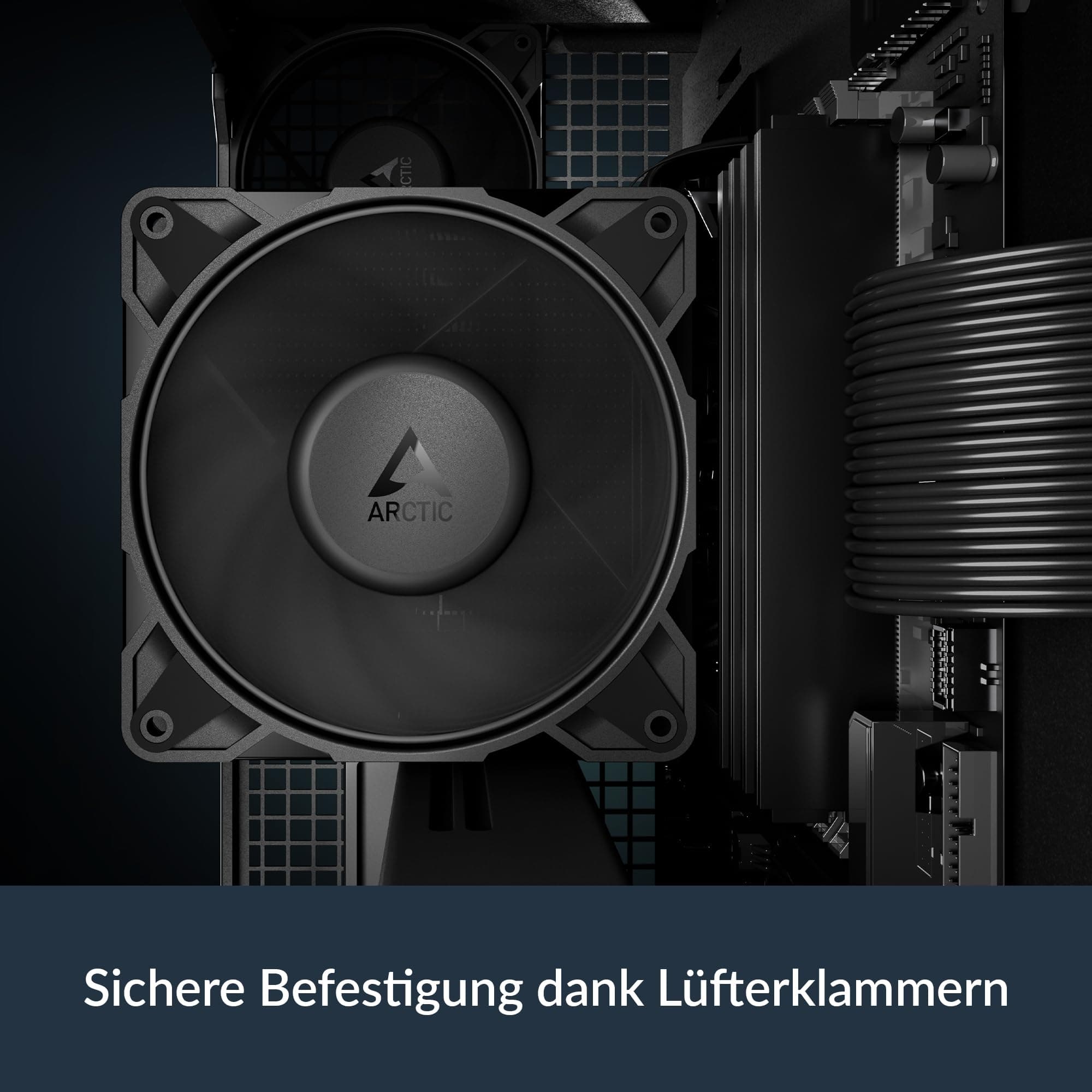 ARCTIC Freezer 36-S - CPU Kühler für Intel & AMD, Single-Tower, druckoptimierter 120 mm P12 Pro-Lüfter, 600–3000 rpm, Hydrodynamisches Gleitlager, inkl. MX-7 - Schwarz Freezer 36-S (schwarz) Bild 6