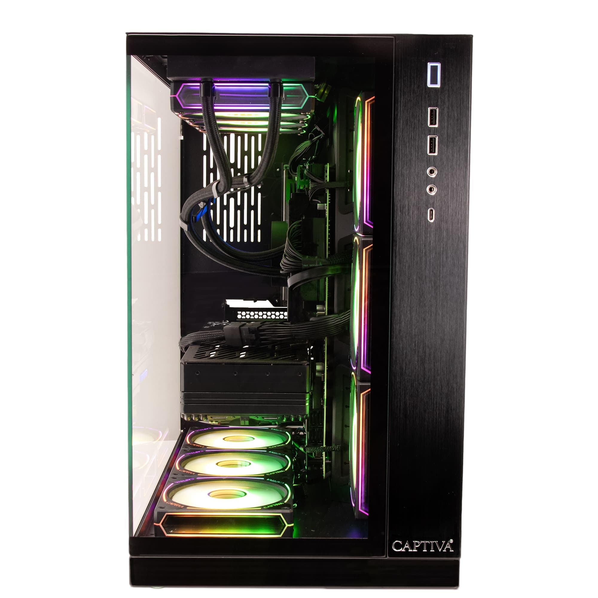 Captiva PC Highend Gaming R90-366 | AMD Ryzen 9 9950X3D | 64GB DDR5 RAM | NVIDIA GeForce RTX 5080 16GB | 2 TB SSD | 2 TB HDD | ohne OS Bild 3