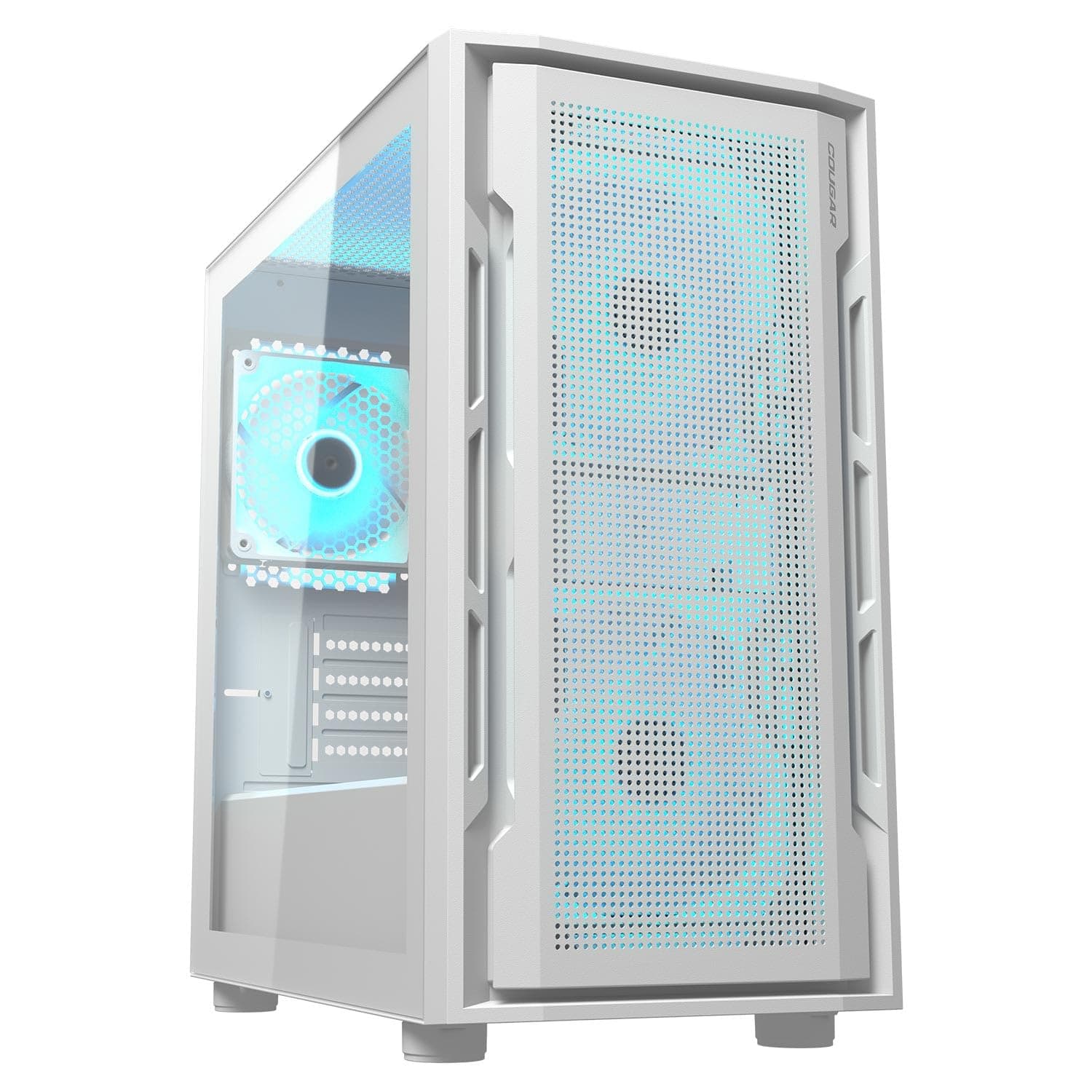 COUGAR Uniface Mini-RGB-Gehäuse, weiß, Mini-Turm, kompakter und moderner Stil mit weißer RGB-Beleuchtung Bild 2
