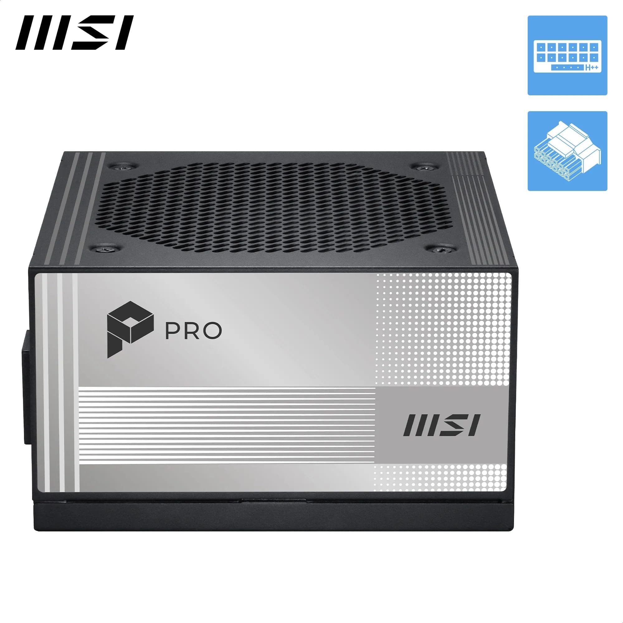 MSI Pro A850PL PCIE5 Netzteil, 850 W, 80 Plus Platinum, ATX 3.1, Unterstützung GPU PCIe 5.1, nativer Anschluss 12 V-2 x 6, zweifarbig, ATX, Kabel mit geprägter Ummantelung Bild 3