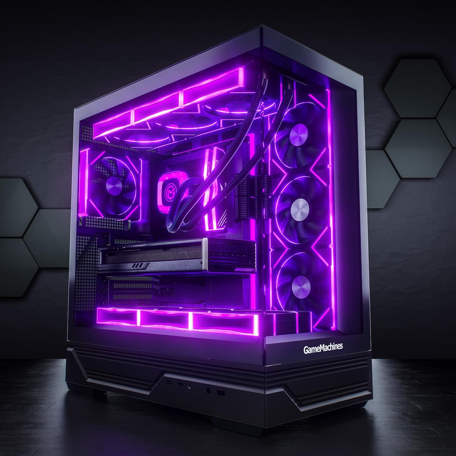 GameMachines Apex - Gaming PC - Wasserkühlung - AMD Ryzen 7 5700X - NVIDIA RTX 5070-1000GB SSD - 32GB DDR4 (Nicht RGB) - ASUS ROG Strix Mainboard - WLAN - Windows 11 Pro Ryzen 7 5700X + 5070 Apex