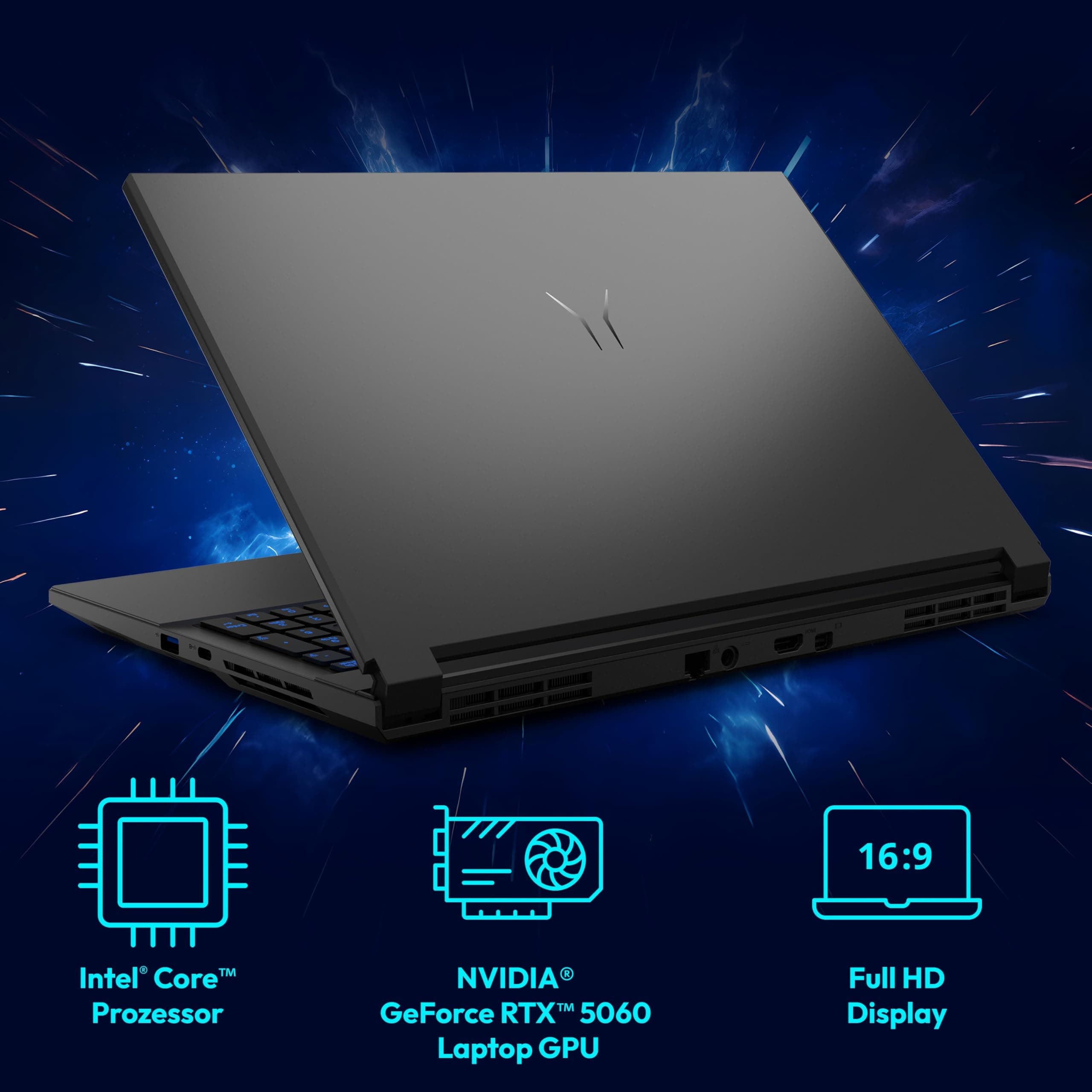 ERAZER Defender 17 P1 43,9 cm (17,3 Zoll 144Hz) Full HD Gaming Laptop (Core i7 13620H, GeForce RTX 5060 8GB GDDR7 VRAM, 16GB DDR5 RAM, 1TB PCIe SSD, ohne OS) Bild 3