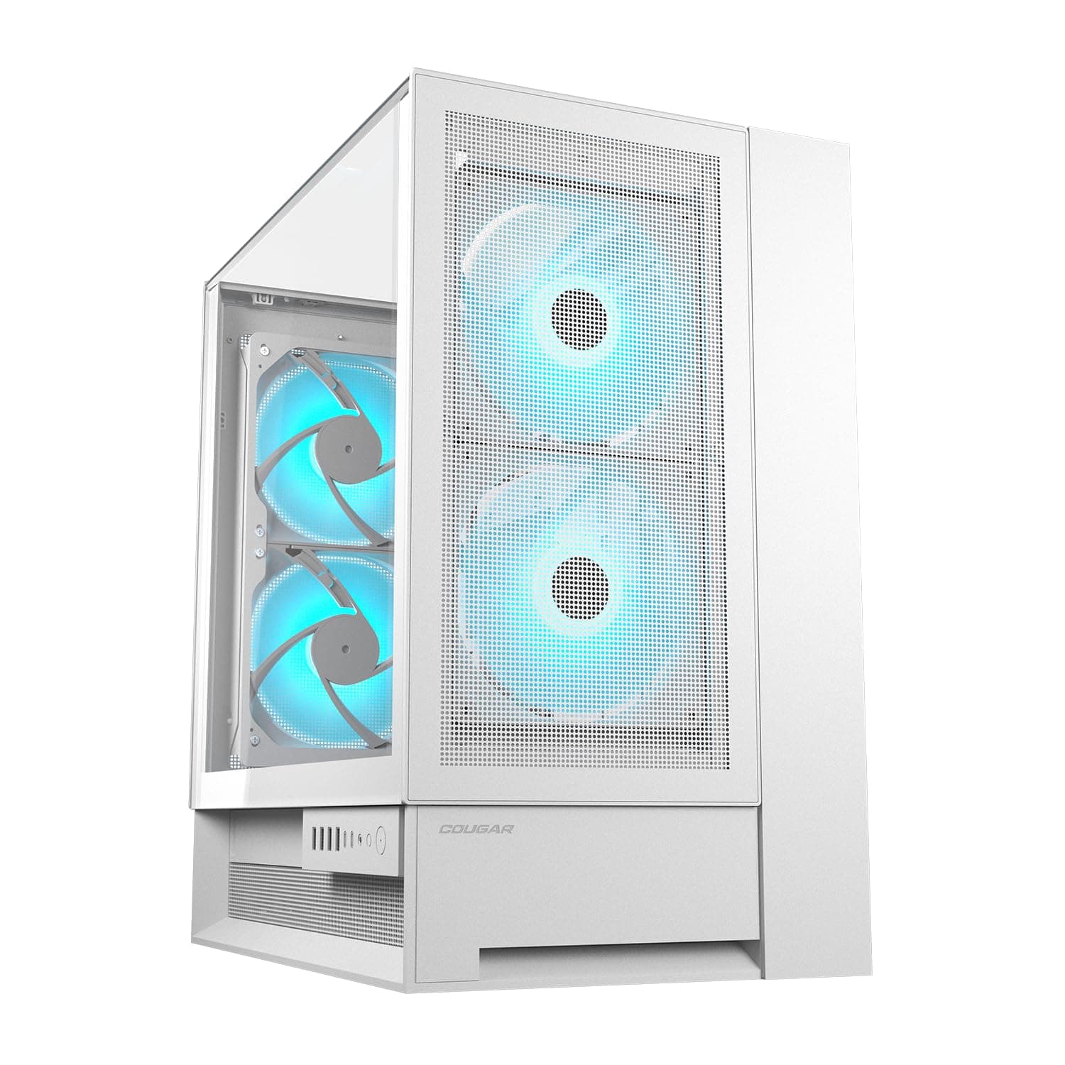 COUGAR OmnyX Mid-Tower ATX symmetrisches Panorama-PC-Gehäuse – maximaler Luftstrom – 4 x vorinstallierte 160-mm-Lüfter – Reverse Connector Motherboard – Kabel ohne Sichtbarkeit Bild 2
