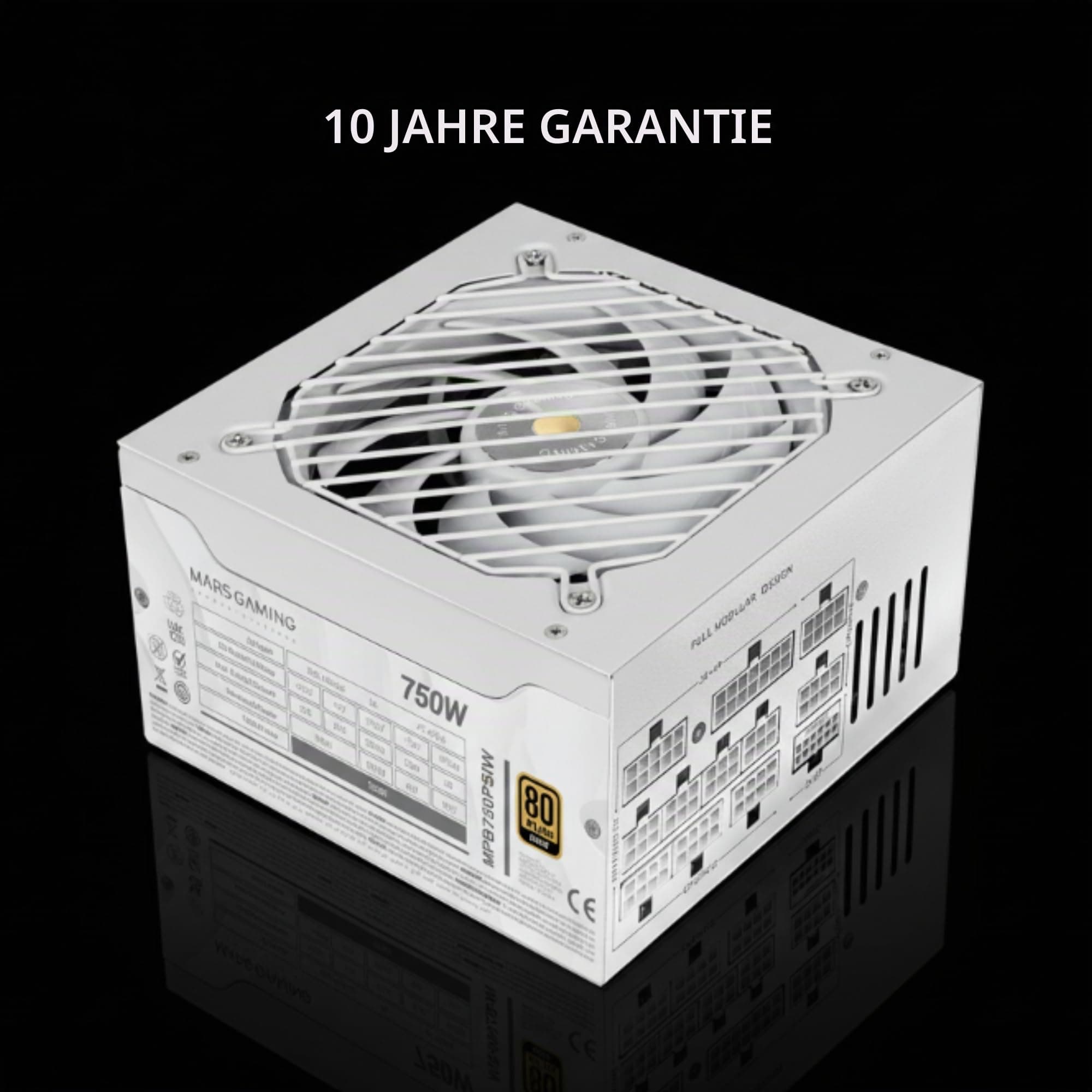 Mars Gaming MPB750PSI, PC-Netzteil Full Modular 750W, 10 Jahre Garantie, 80Plus Gold 90%, Lüfter SI Extreme Silence, Technologien AI2-RPM, DC-DC und SMD, ATX 3.1 und PCIe 5.1 Schwarz MPB750PSIW Bild 8