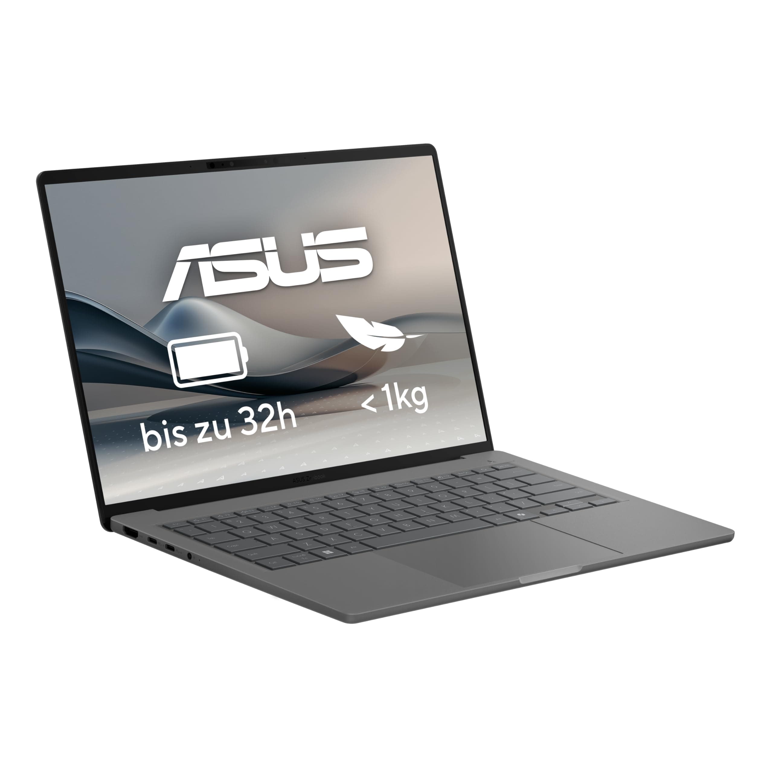 ASUS Zenbook A14 OLED UX3407QA Laptop | 14" WUXGA 16.10 OLED Display | QC Snapdragon X Plus X1-26-100 | 16 GB RAM | 1 TB SSD | QC Adreano GPU | Windows 11 | QWERTZ Tastatur | Iceland Gray Snapdragon X X1-26-100 14" Snapdragon X Plus X1-26-100 | 16 GB RAM Bild 4