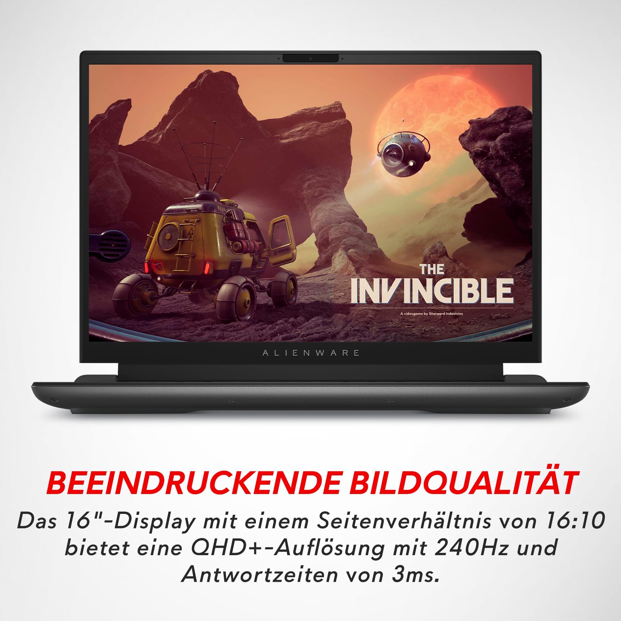 Alienware m16 Gaming Laptop - 16 Inch QHD 240 Hz, AMD Ryzen 9 7845HX, 16 GB RAM, 1 TB SSD, NVIDIA GeForce RTX 4070, AlienFX RGB Keyboard - German, Windows 11 Home, Dark Metallic Moon Bild 3