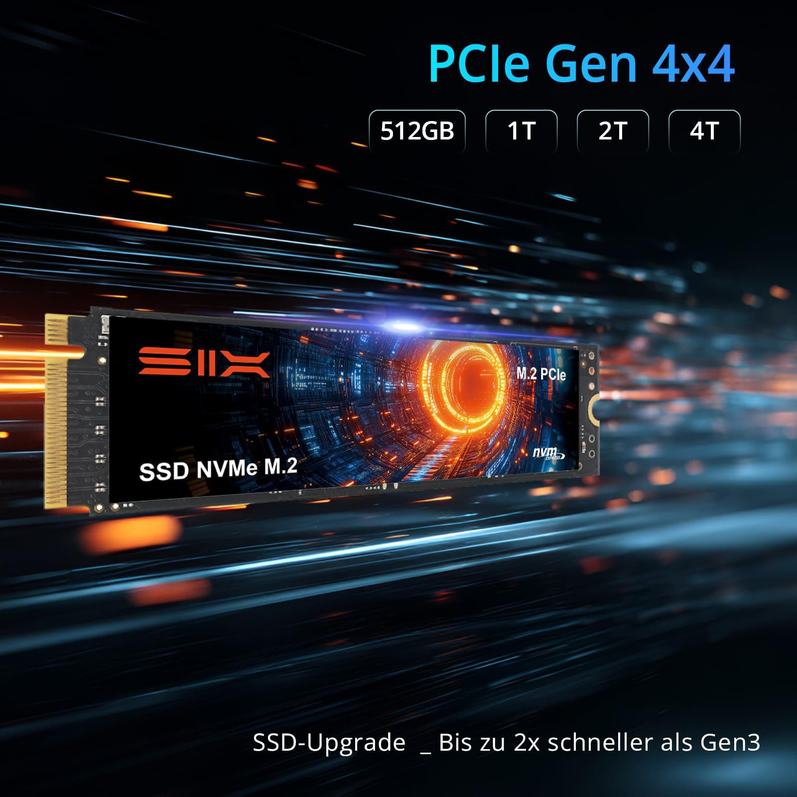 SIX NVME M.2 SSD PCIe 4.0-512GB 2280 ssd, Lesen bis zu 5.000MB/s für Gaming PS5 Speichererweiterung mit heatsink, Interne Solid-State-Laufwerk gen 4x4 für Laptop Desktop Bild 5