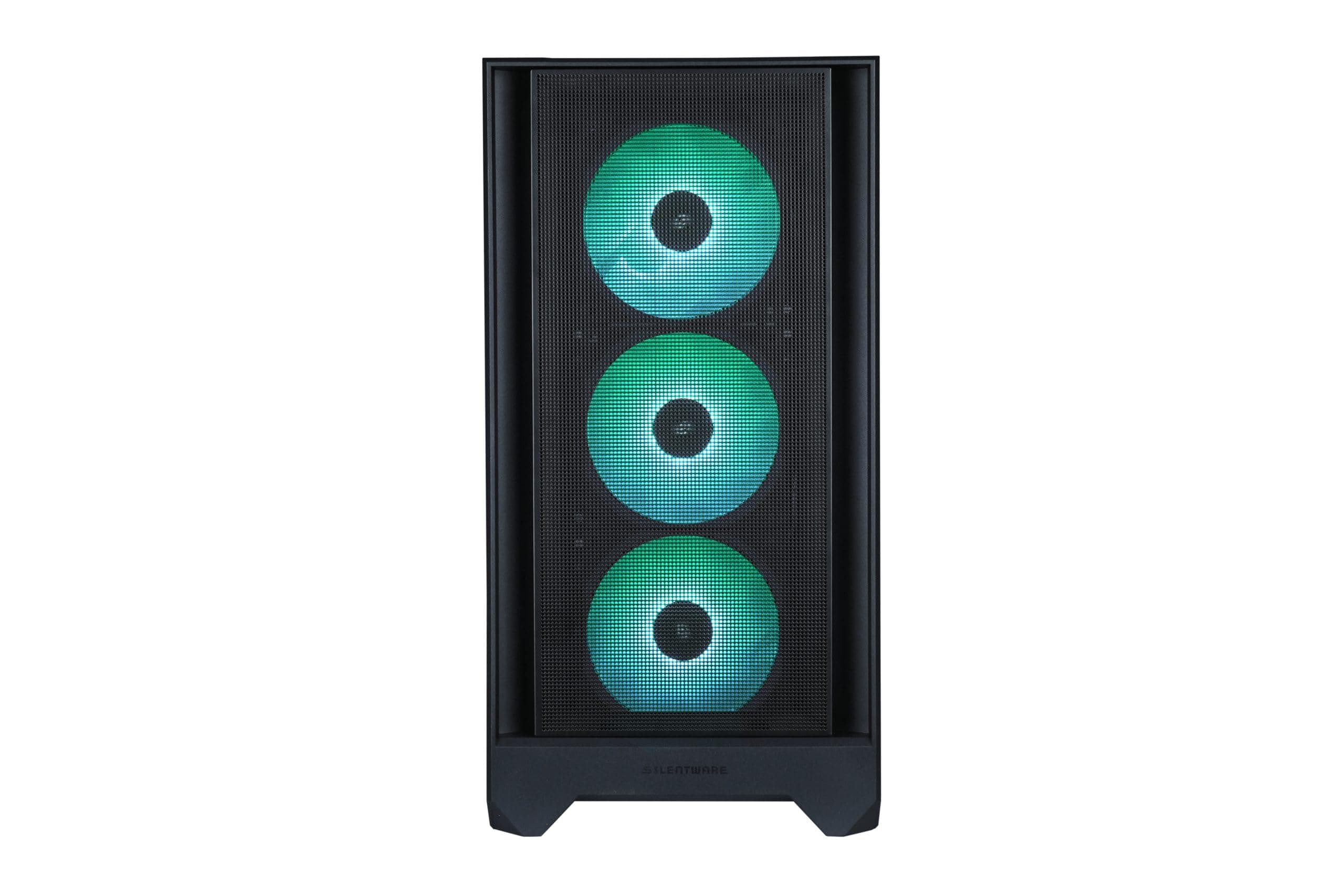 Flow 110 Black A-RGB Midi Tower PC-Gehäuse, Meshfront mit seitlichem Lufteinlass, Glas-Seitenfenster, 4X 120mm A-RGB HDB Lüfter, PWM & 3-Pin Steuerung, GPU bis 380mm, ATX/mATX/ITX Schwarz FLOW 110 Bild 3
