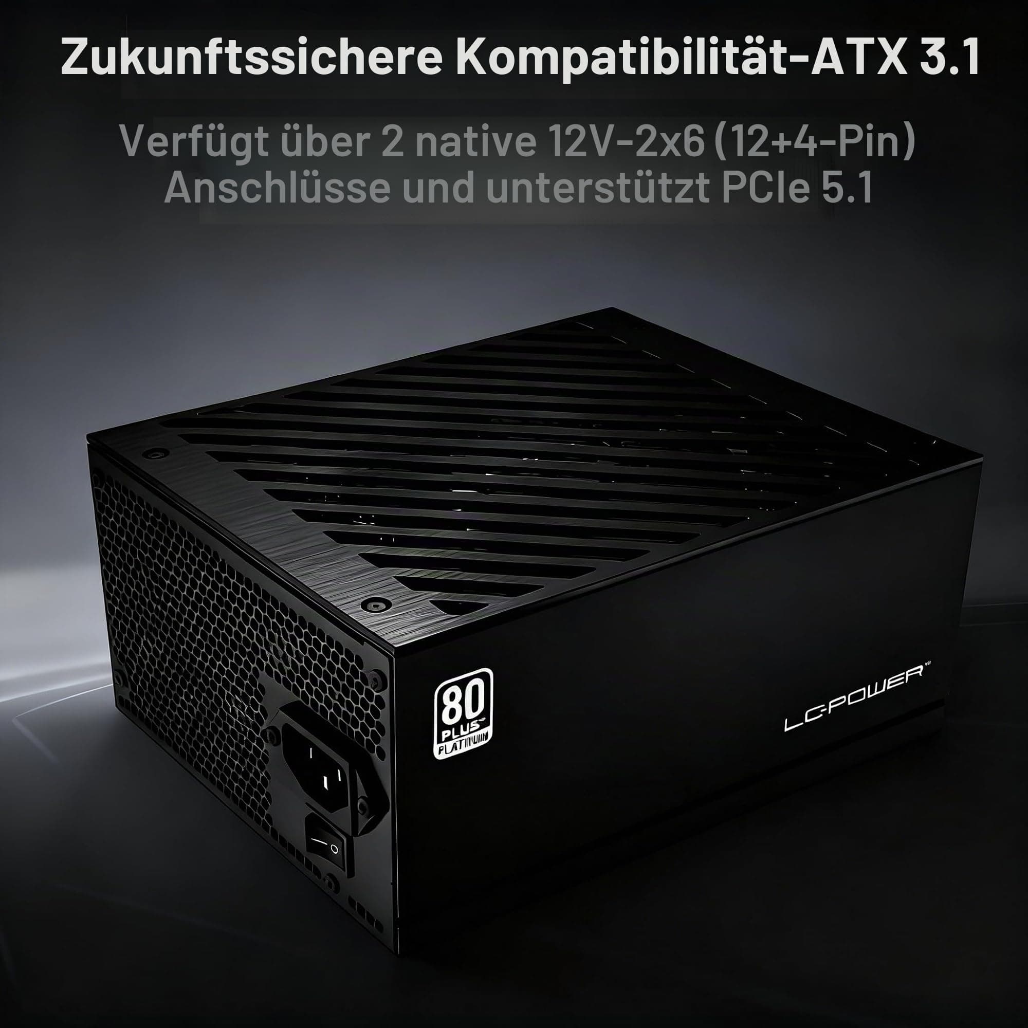 LC-POWER LC1200P2-V3.1 Platinum Pro 1200W PC Netzteil/PSU ATX 3.1 | 80 Plus Platinum | 135mm Lüfter | 10 Jahre Garantie (Schwarz) Bild 5